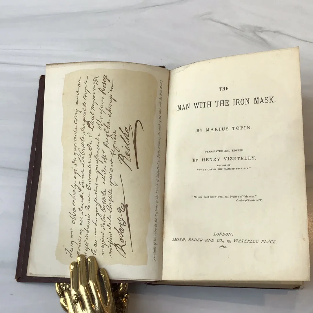 -The Man With The  Iron Mask 1st Ed 1870*