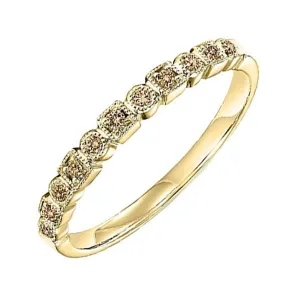 10KT Yellow Gold & Diamond Classic Book Stackable Fashion Ring  - 1/10 ctw
