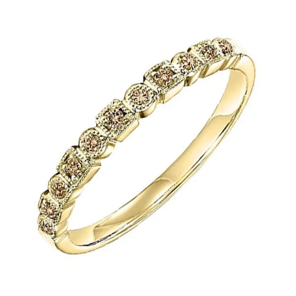 10KT Yellow Gold & Diamond Classic Book Stackable Fashion Ring  - 1/10 ctw
