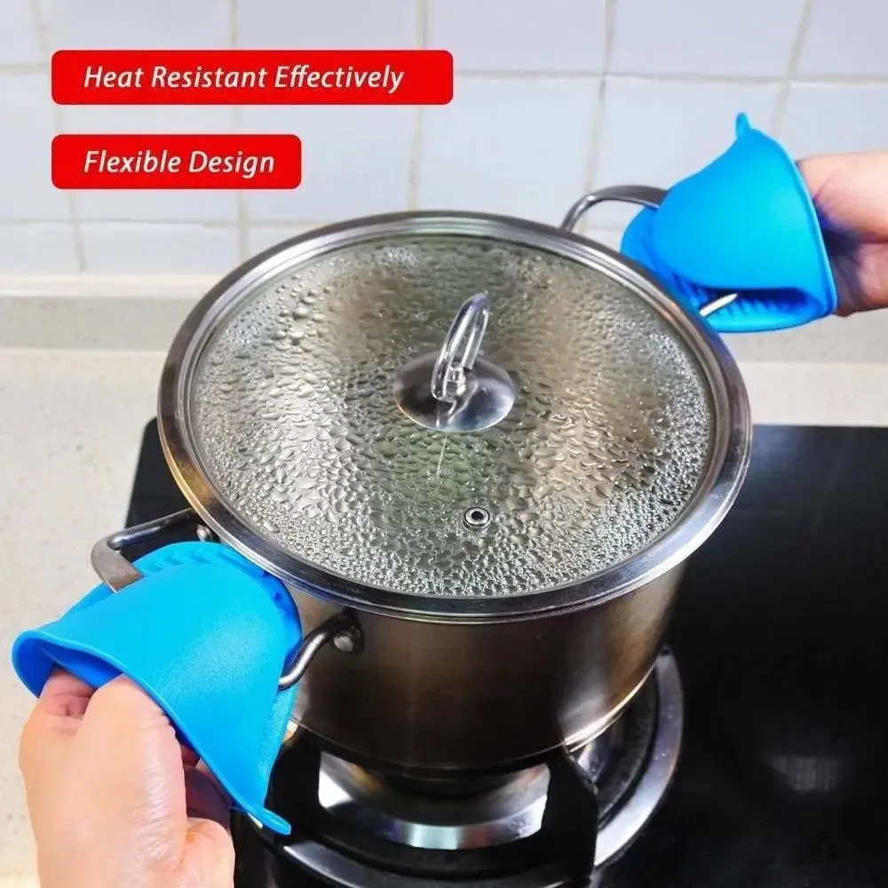 2 Pieces silicone heat resistant cooking pinch mitts, mini oven mitts