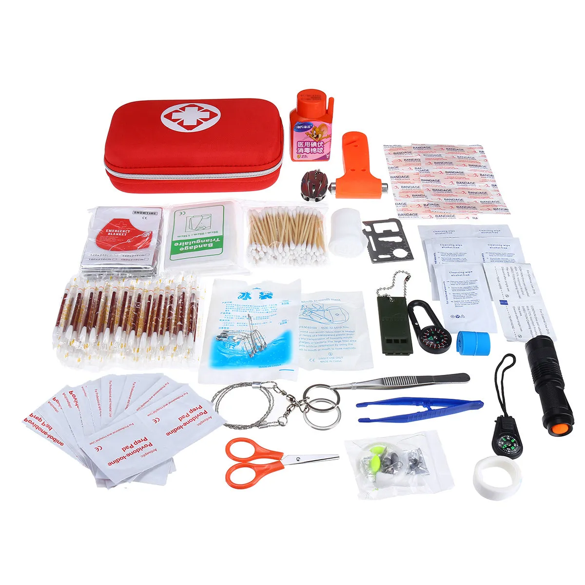 250Pcs First Aid Survival Kit Emergency Bag Gear For Travel Camping Outdoor Home - SOS