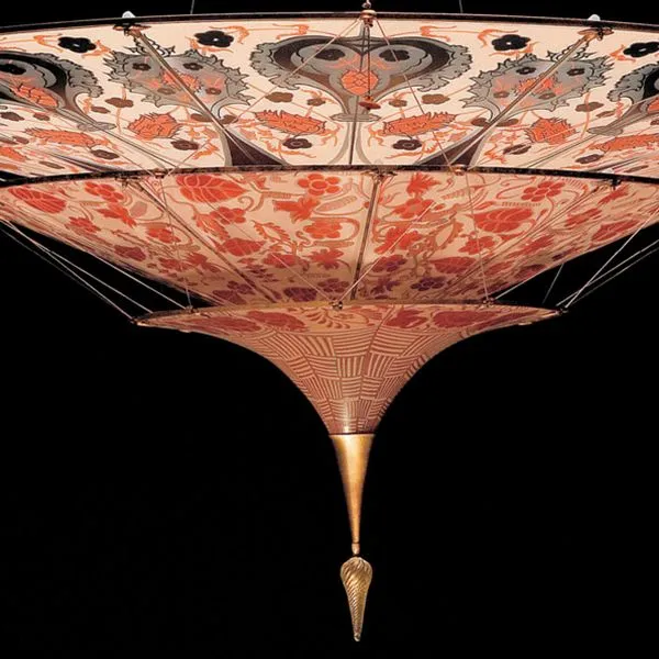 3 Tier Fortuny Style Chandelier In Murano Glass