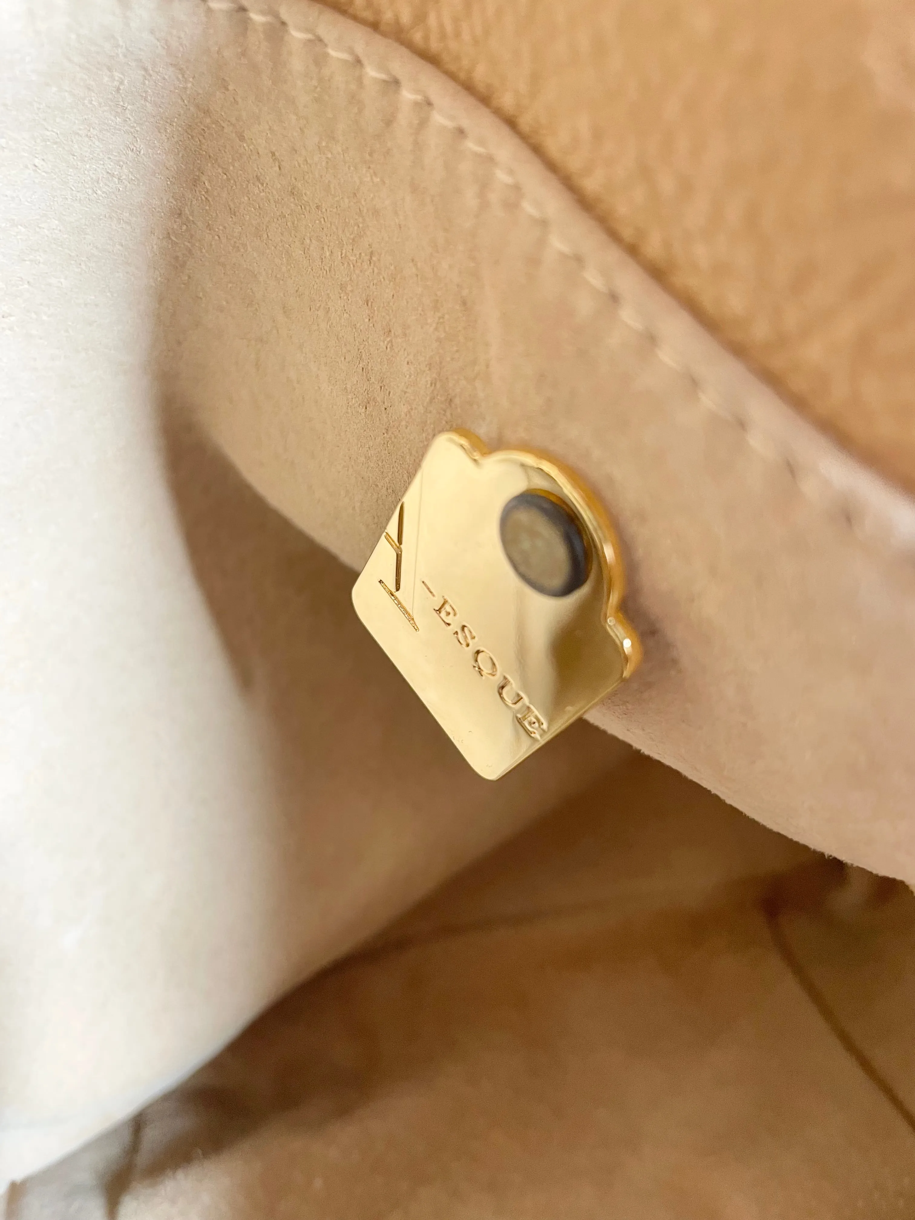 A-Esque Peach Grained Leather Shoulder Bag