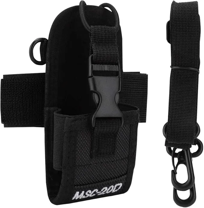 Agatige Radio Pouch, Radio Holder Universal Walkie Talkie Bag Multi-Function Pouch Case Holder Nylon Lightweight Anti-wear Arm Bag with Armband for Phone Two Way Radio