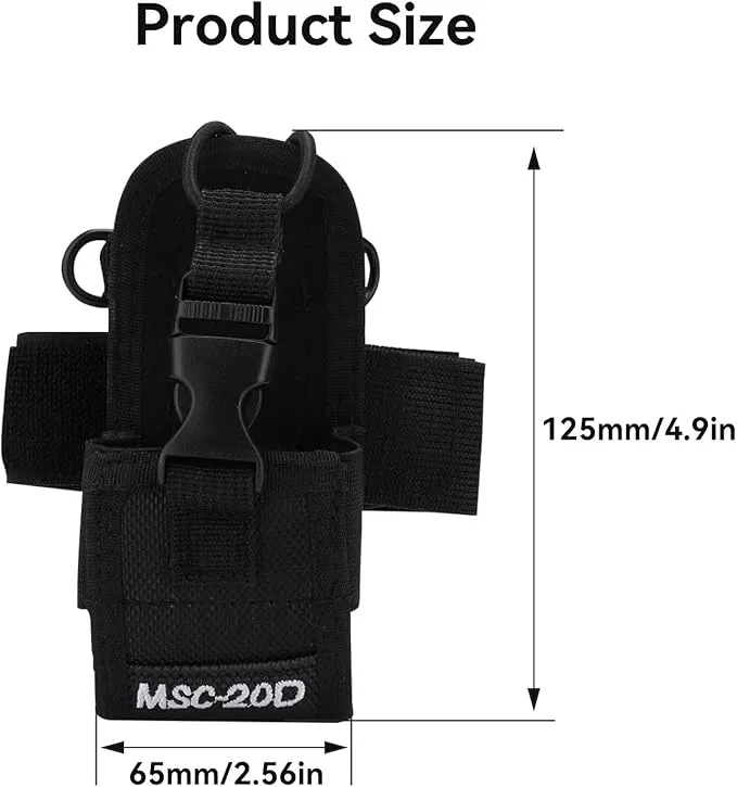 Agatige Radio Pouch, Radio Holder Universal Walkie Talkie Bag Multi-Function Pouch Case Holder Nylon Lightweight Anti-wear Arm Bag with Armband for Phone Two Way Radio