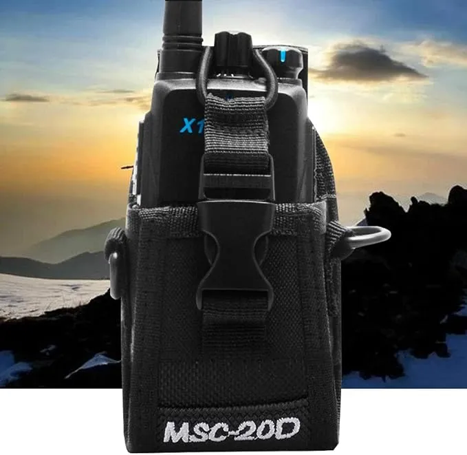 Agatige Radio Pouch, Radio Holder Universal Walkie Talkie Bag Multi-Function Pouch Case Holder Nylon Lightweight Anti-wear Arm Bag with Armband for Phone Two Way Radio