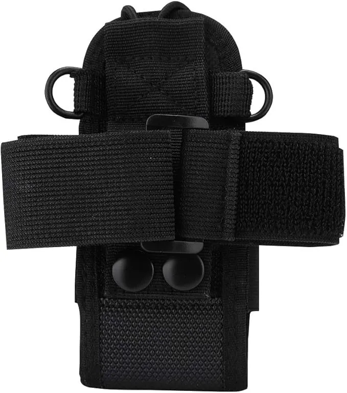 Agatige Radio Pouch, Radio Holder Universal Walkie Talkie Bag Multi-Function Pouch Case Holder Nylon Lightweight Anti-wear Arm Bag with Armband for Phone Two Way Radio