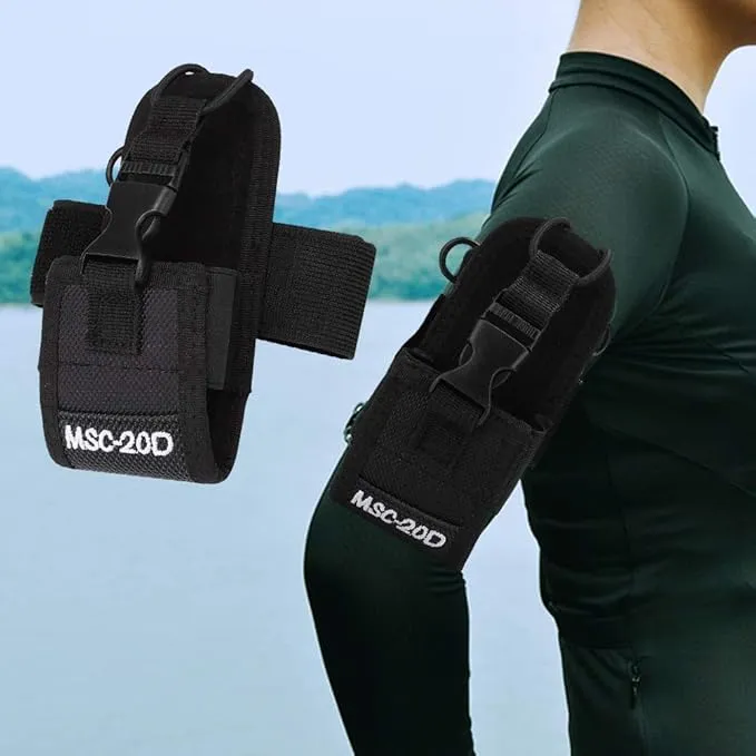 Agatige Radio Pouch, Radio Holder Universal Walkie Talkie Bag Multi-Function Pouch Case Holder Nylon Lightweight Anti-wear Arm Bag with Armband for Phone Two Way Radio
