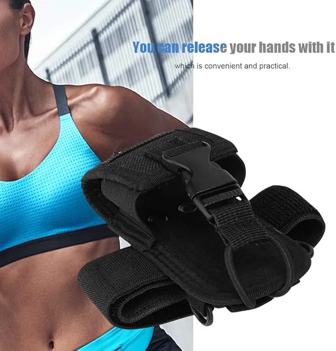 Agatige Radio Pouch, Radio Holder Universal Walkie Talkie Bag Multi-Function Pouch Case Holder Nylon Lightweight Anti-wear Arm Bag with Armband for Phone Two Way Radio