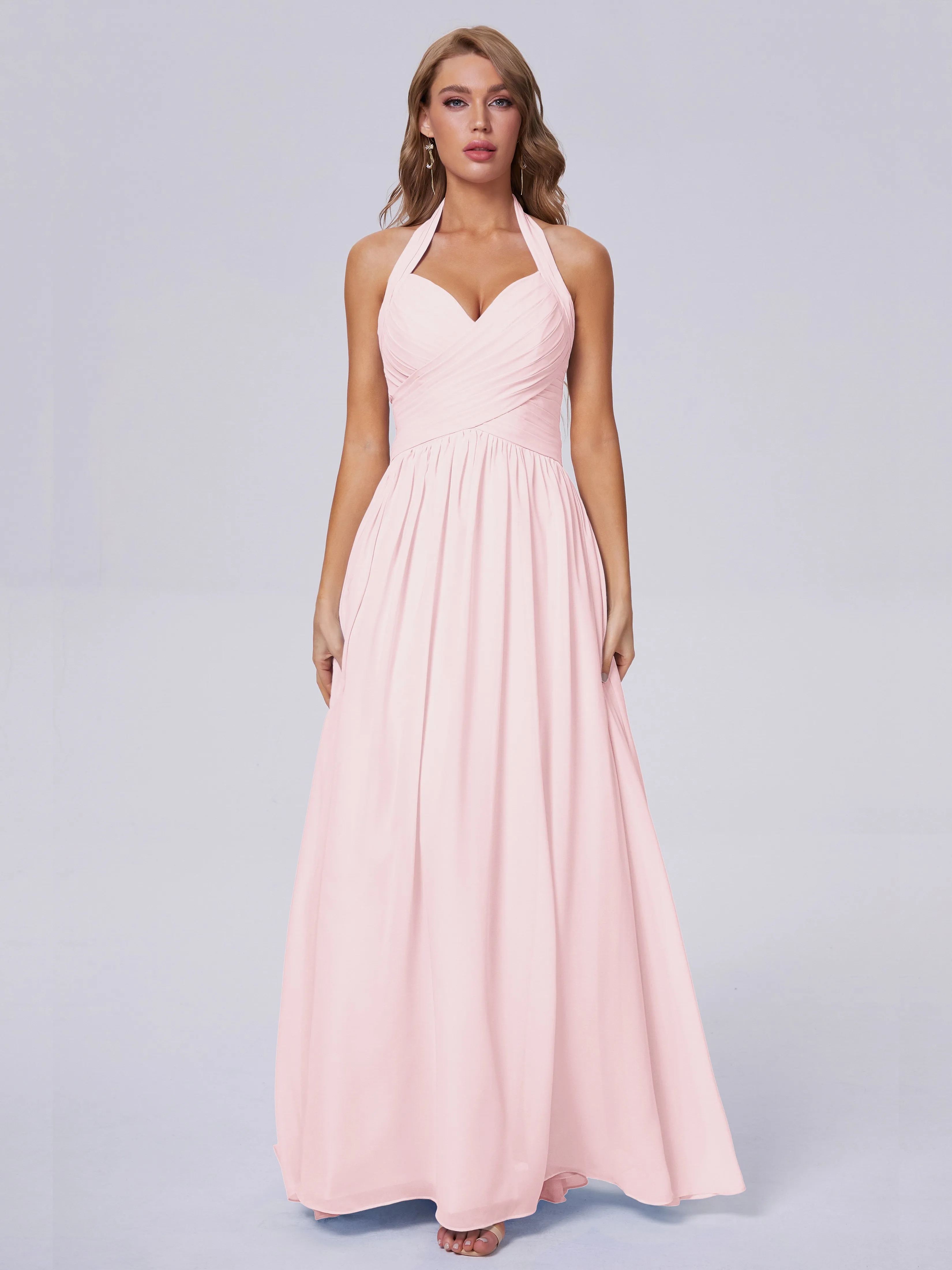 Amaya Stunning Halter Chiffon Bridesmaid Dresses