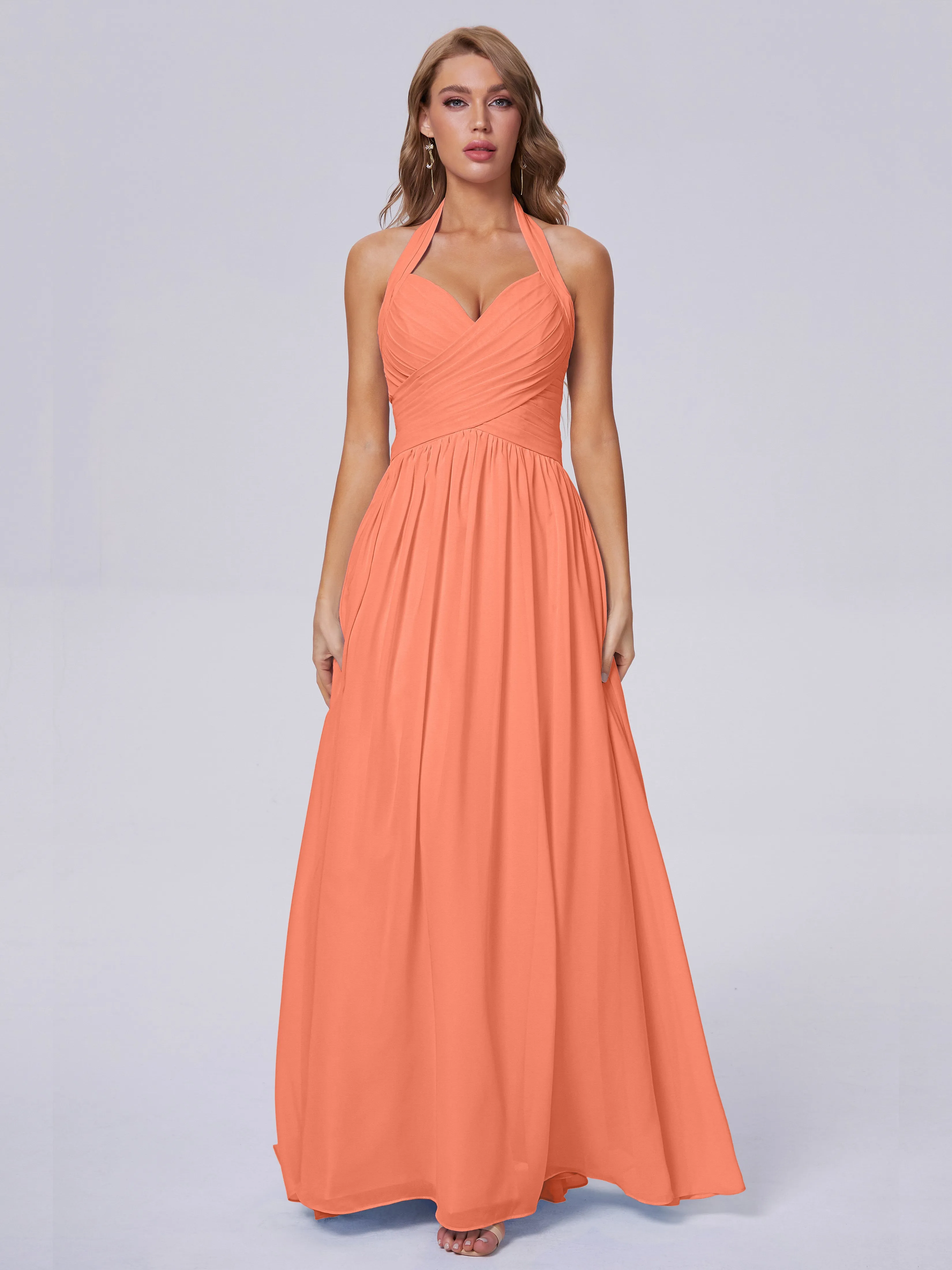 Amaya Stunning Halter Chiffon Bridesmaid Dresses