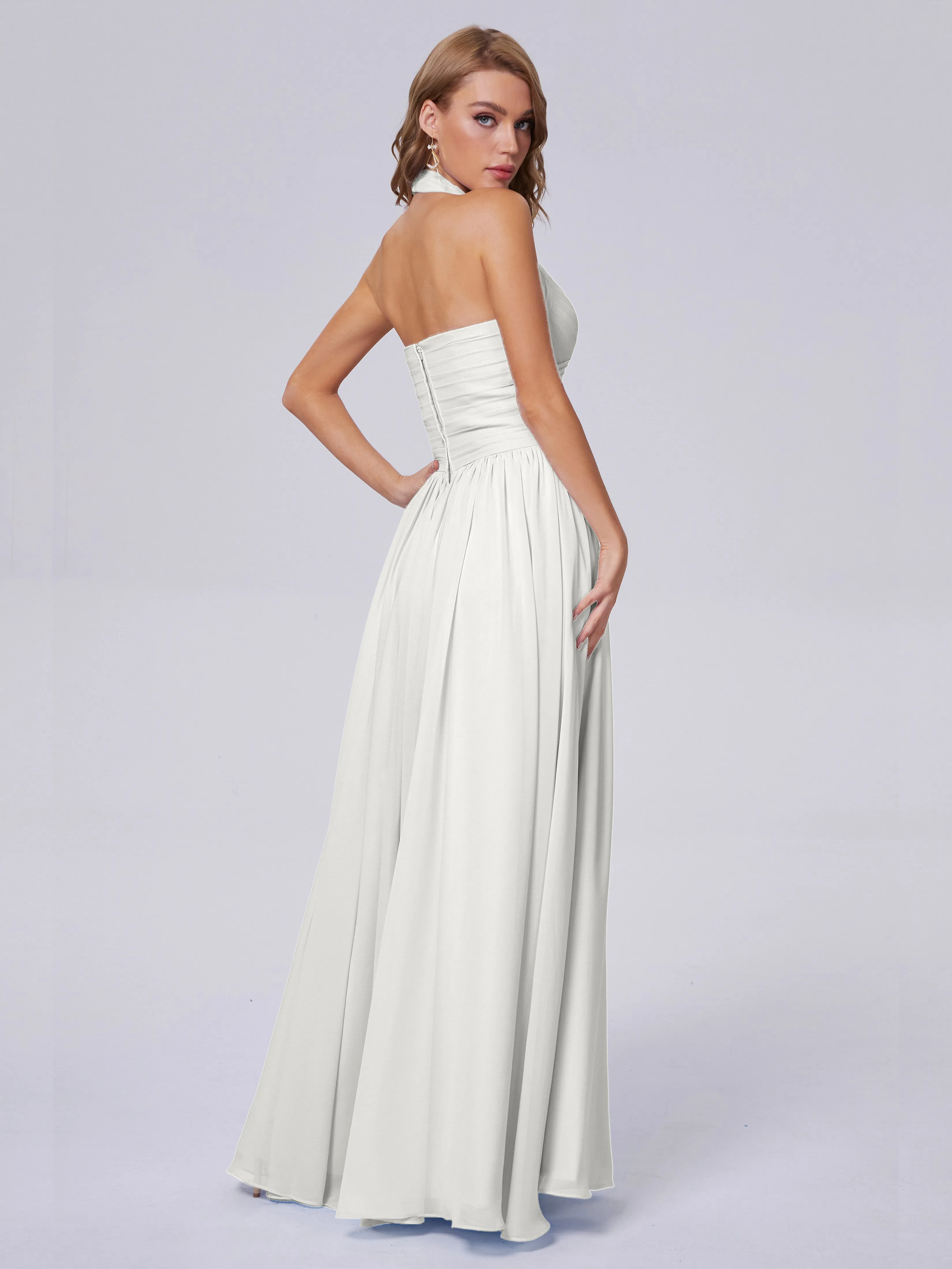 Amaya Stunning Halter Chiffon Bridesmaid Dresses
