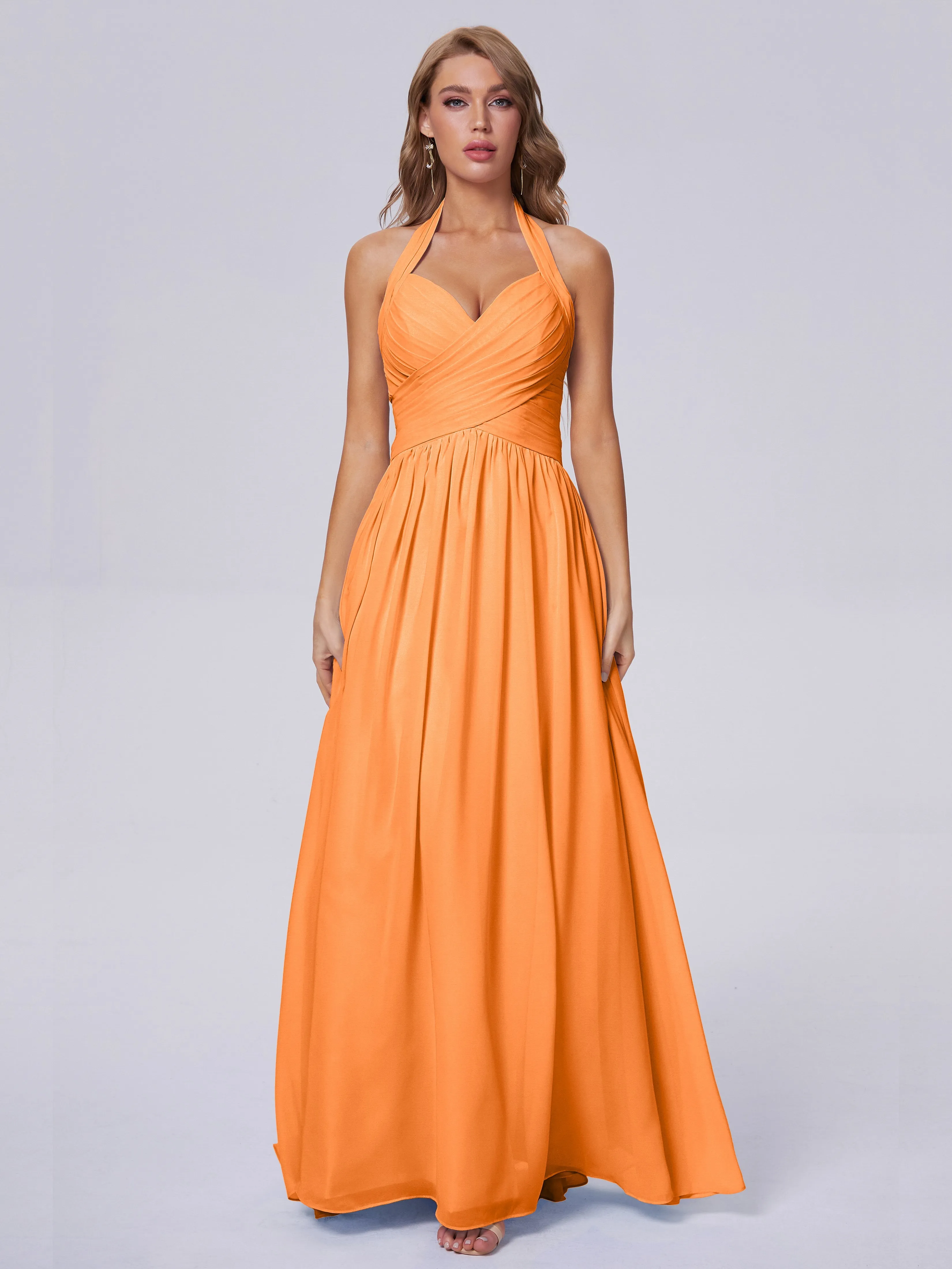 Amaya Stunning Halter Chiffon Bridesmaid Dresses