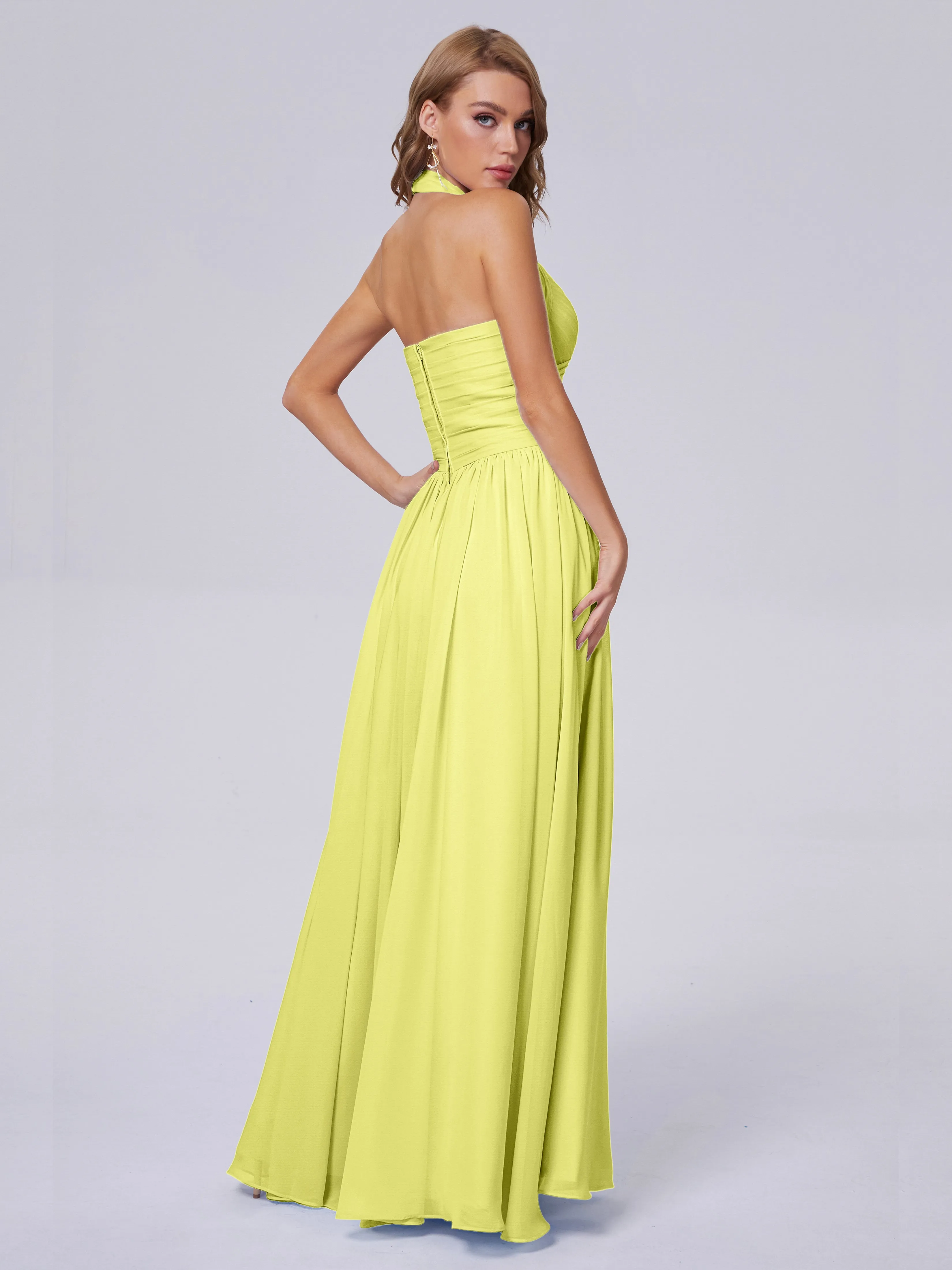 Amaya Stunning Halter Chiffon Bridesmaid Dresses