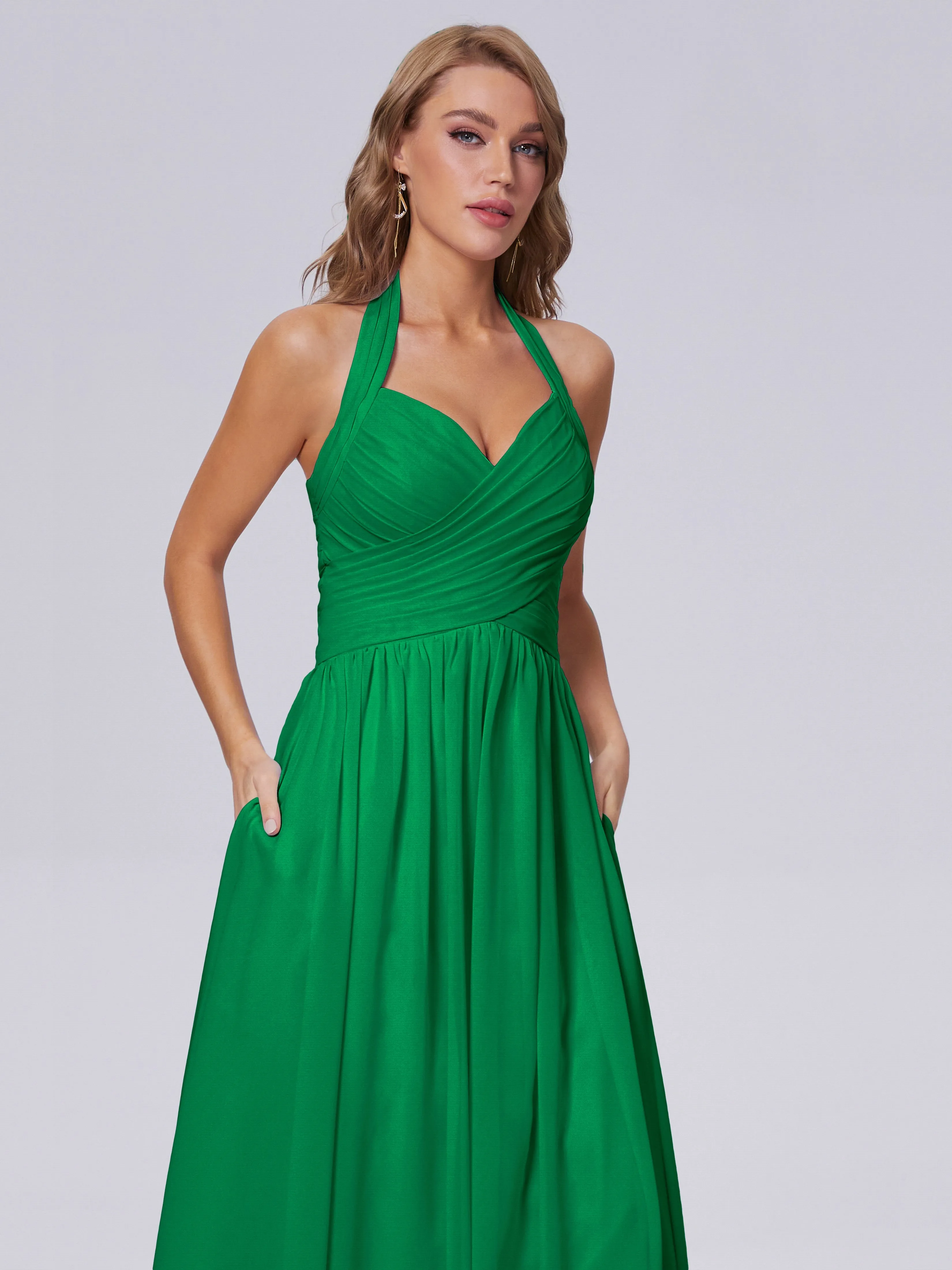 Amaya Stunning Halter Chiffon Bridesmaid Dresses