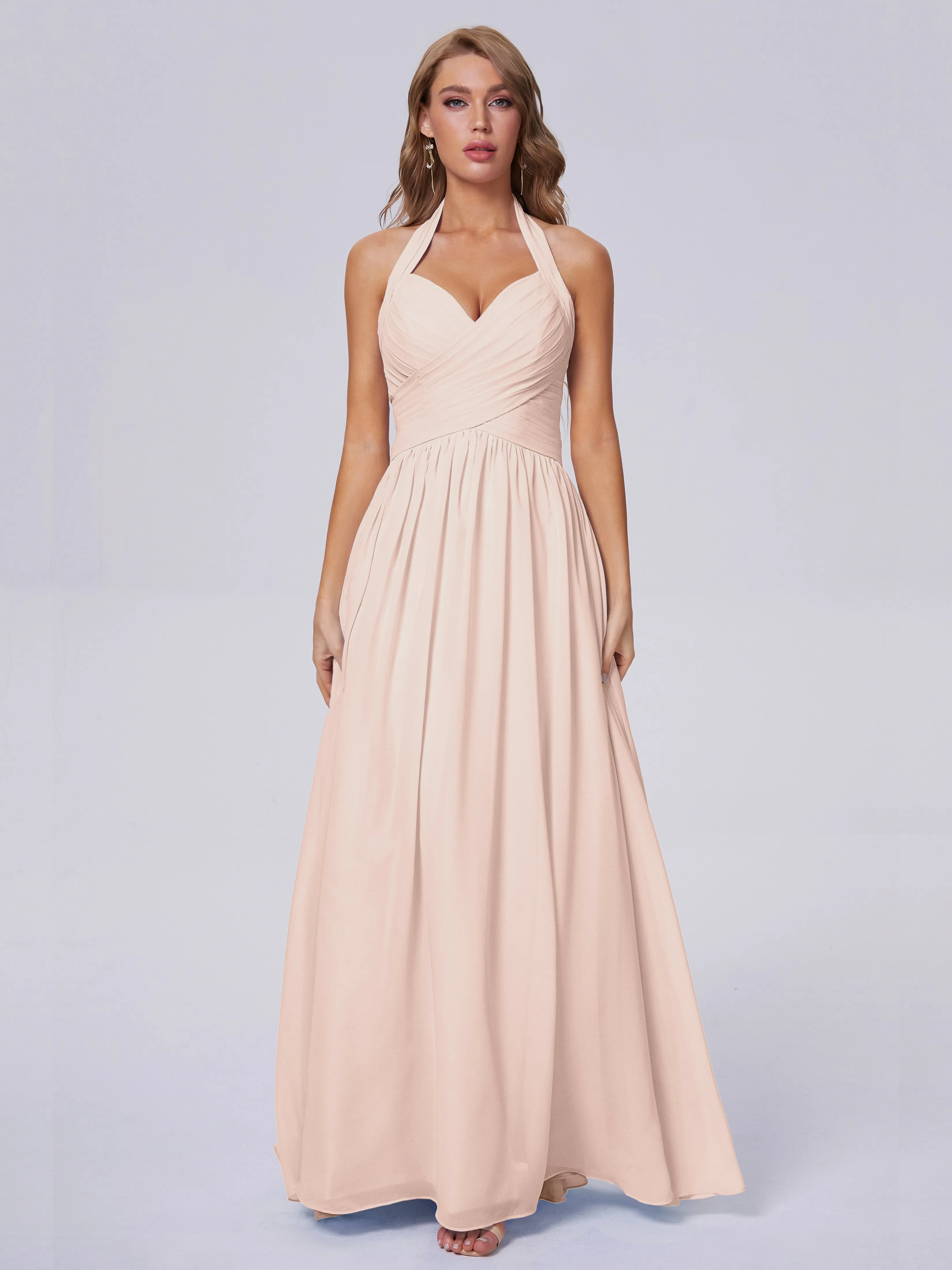 Amaya Stunning Halter Chiffon Bridesmaid Dresses