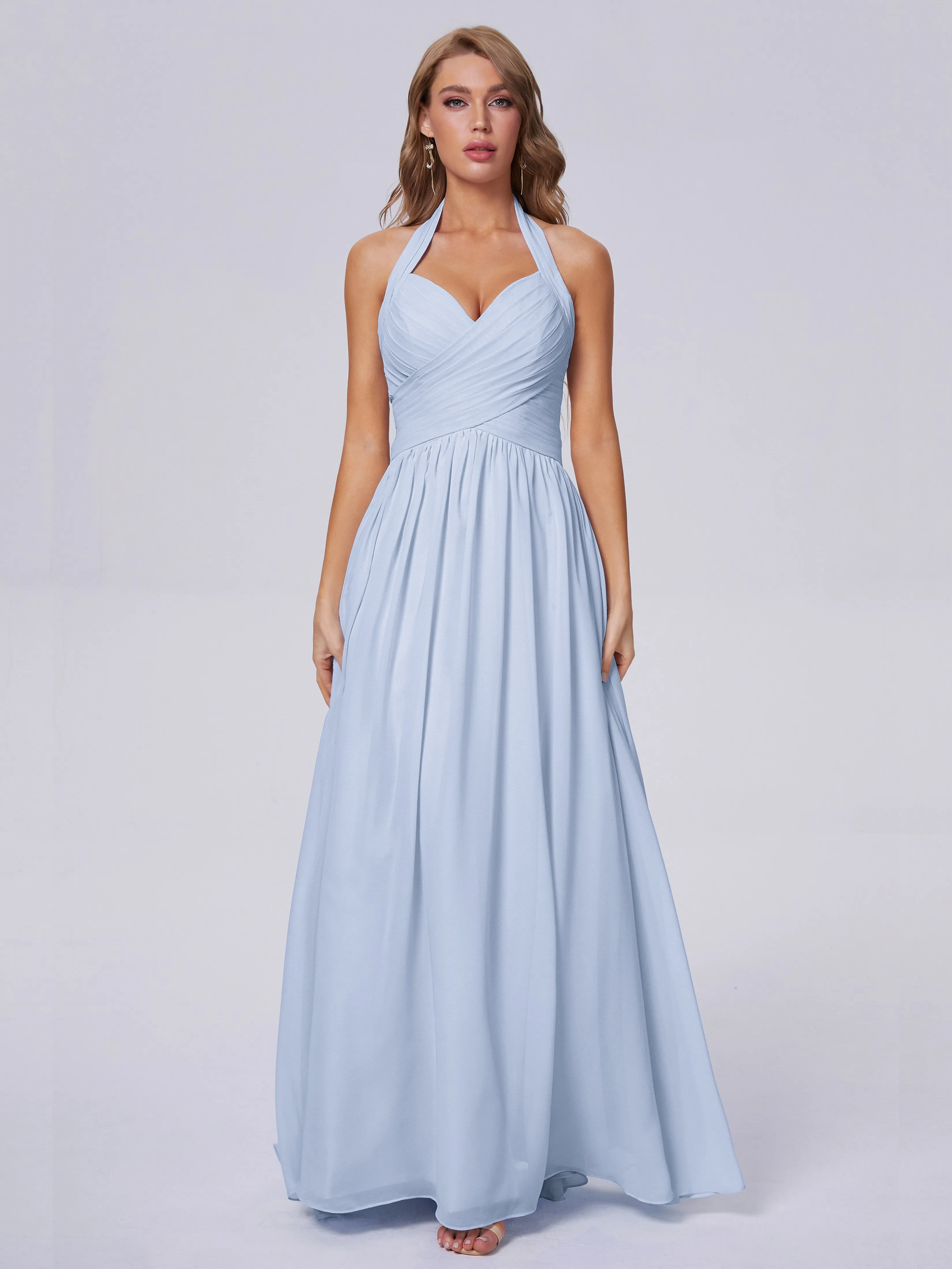 Amaya Stunning Halter Chiffon Bridesmaid Dresses