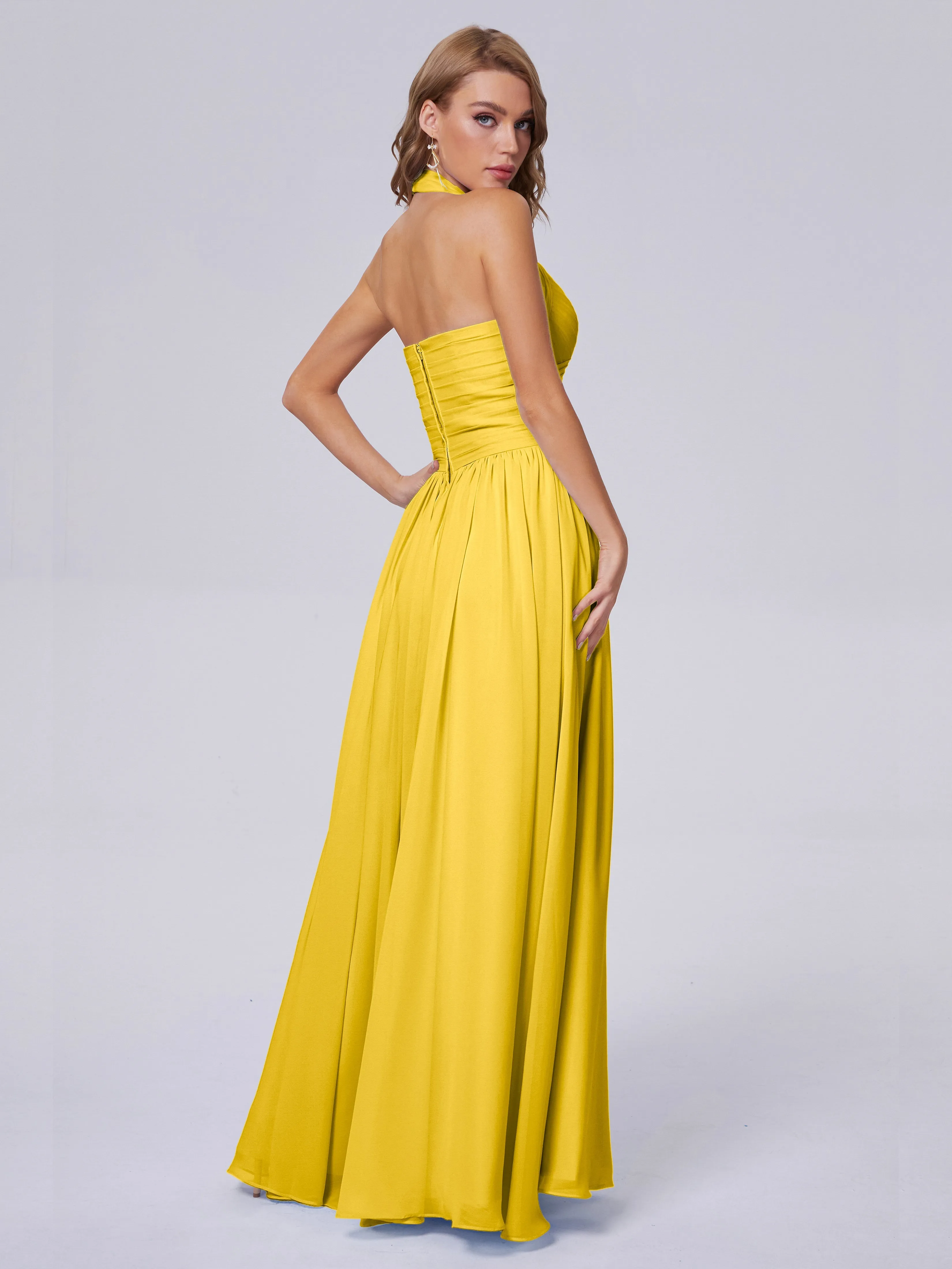 Amaya Stunning Halter Chiffon Bridesmaid Dresses