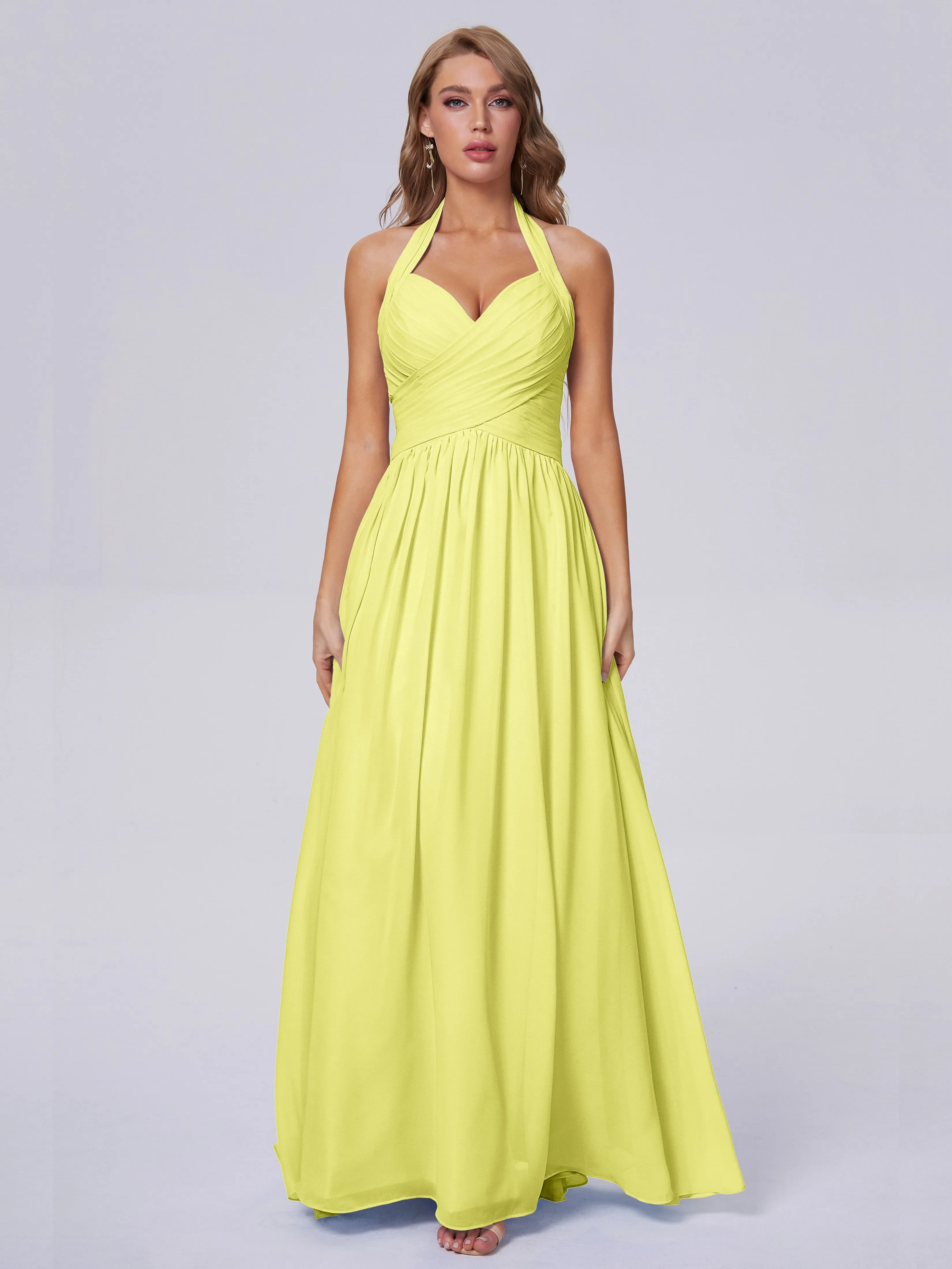 Amaya Stunning Halter Chiffon Bridesmaid Dresses