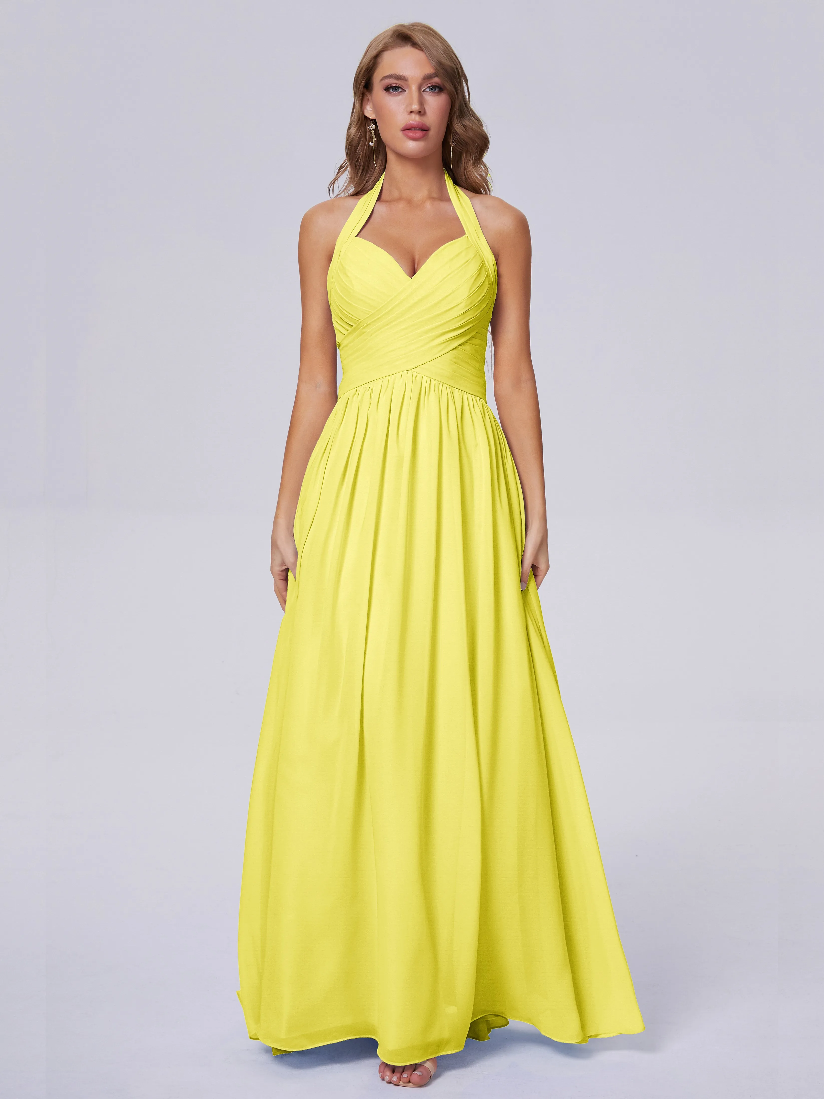 Amaya Stunning Halter Chiffon Bridesmaid Dresses