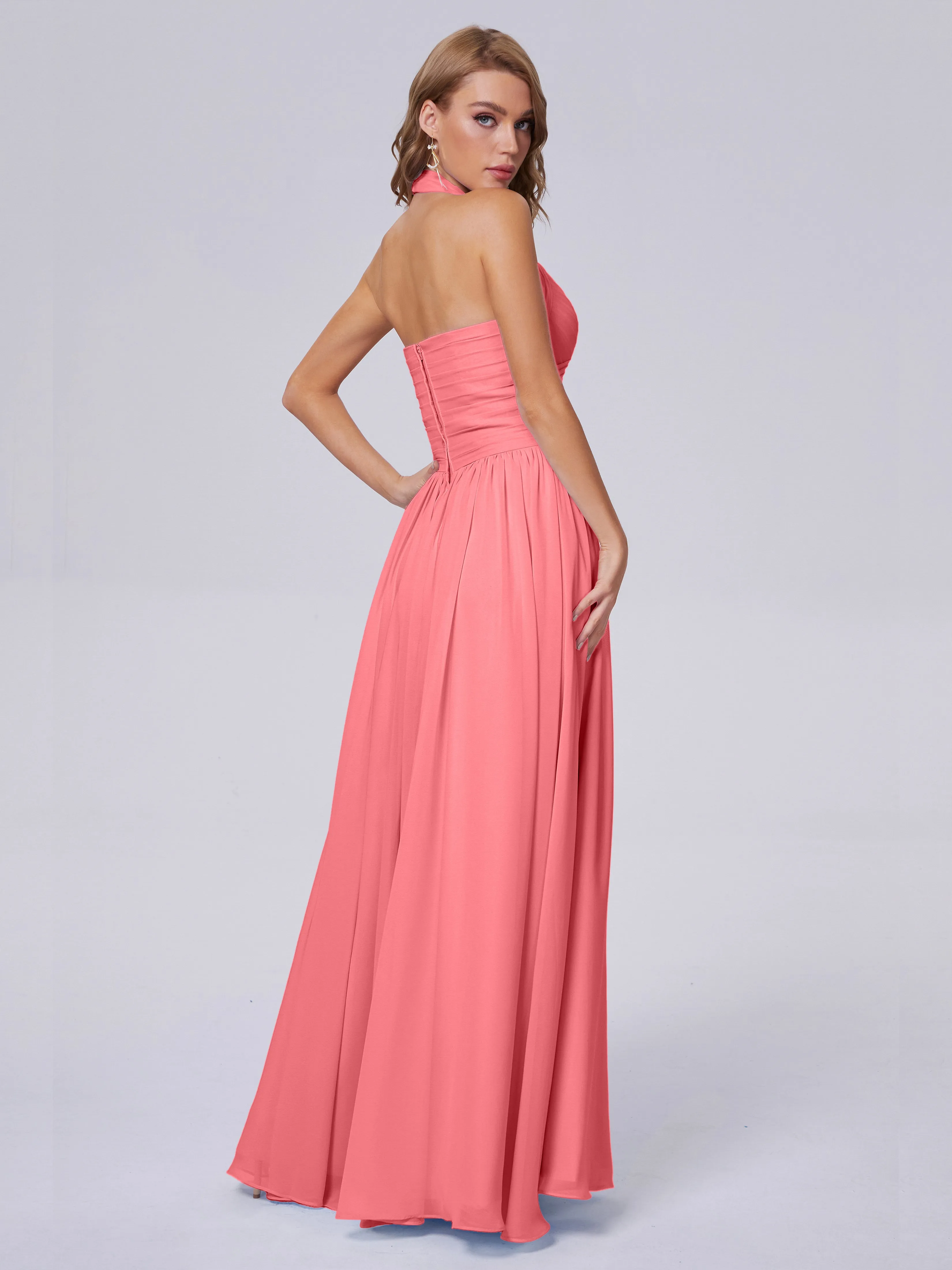 Amaya Stunning Halter Chiffon Bridesmaid Dresses