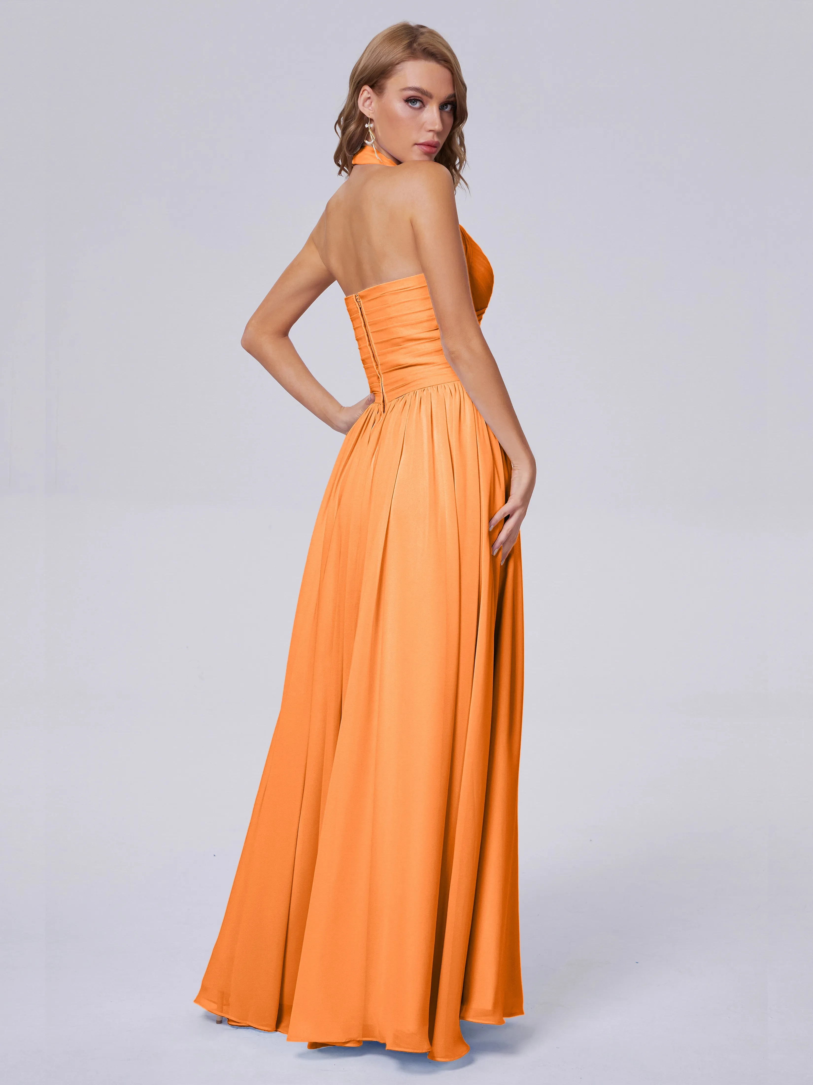 Amaya Stunning Halter Chiffon Bridesmaid Dresses