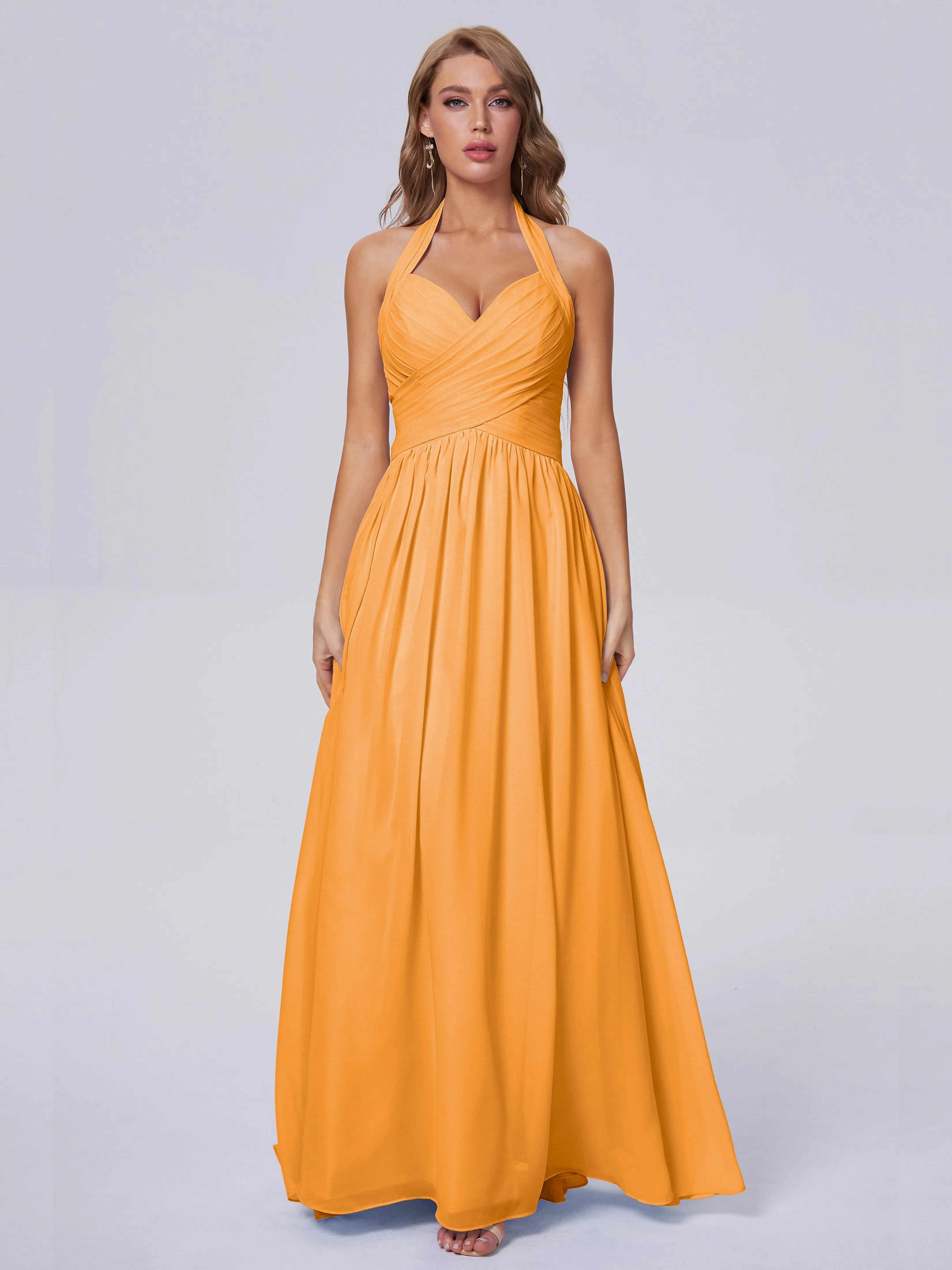 Amaya Stunning Halter Chiffon Bridesmaid Dresses