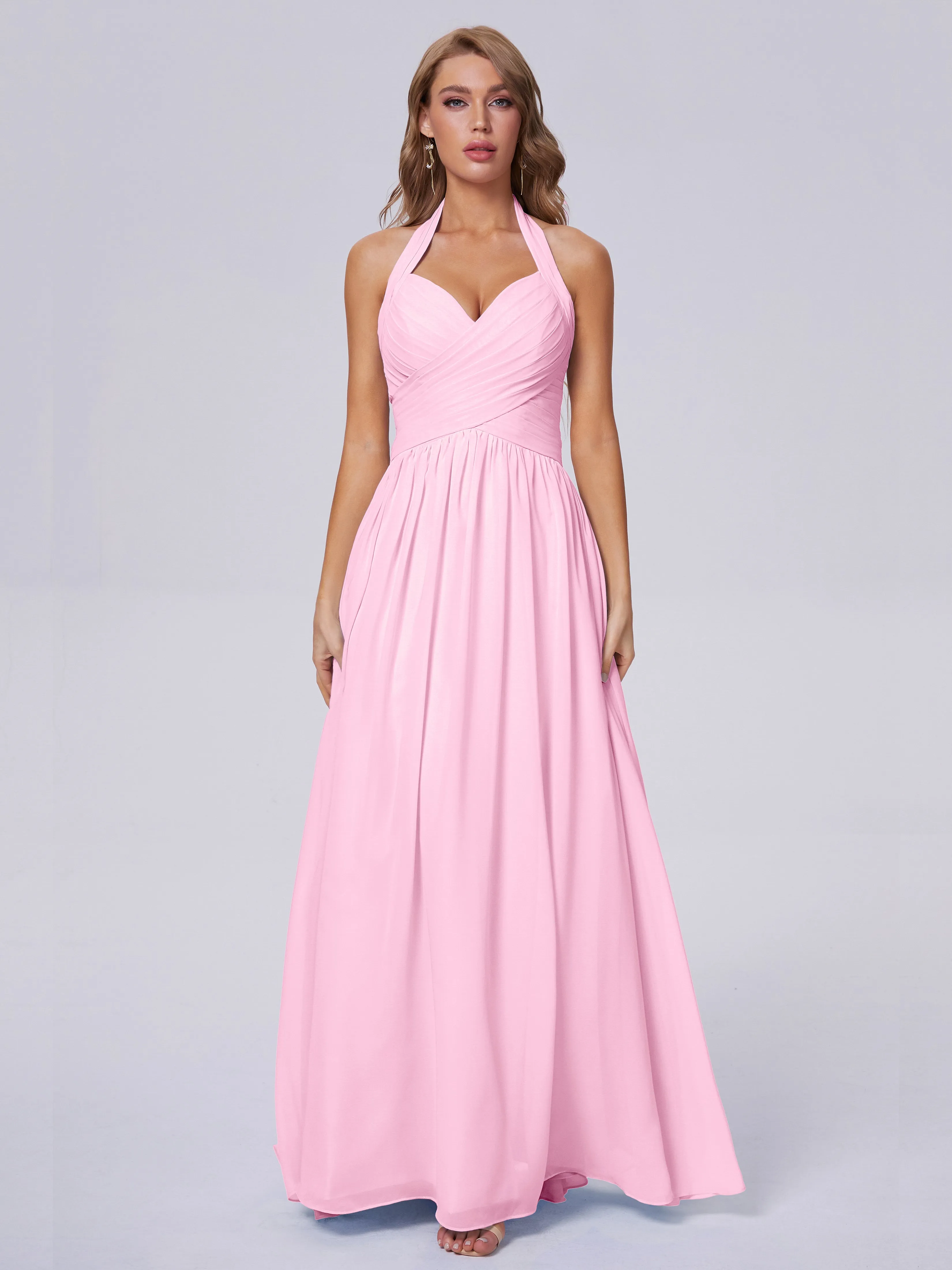 Amaya Stunning Halter Chiffon Bridesmaid Dresses