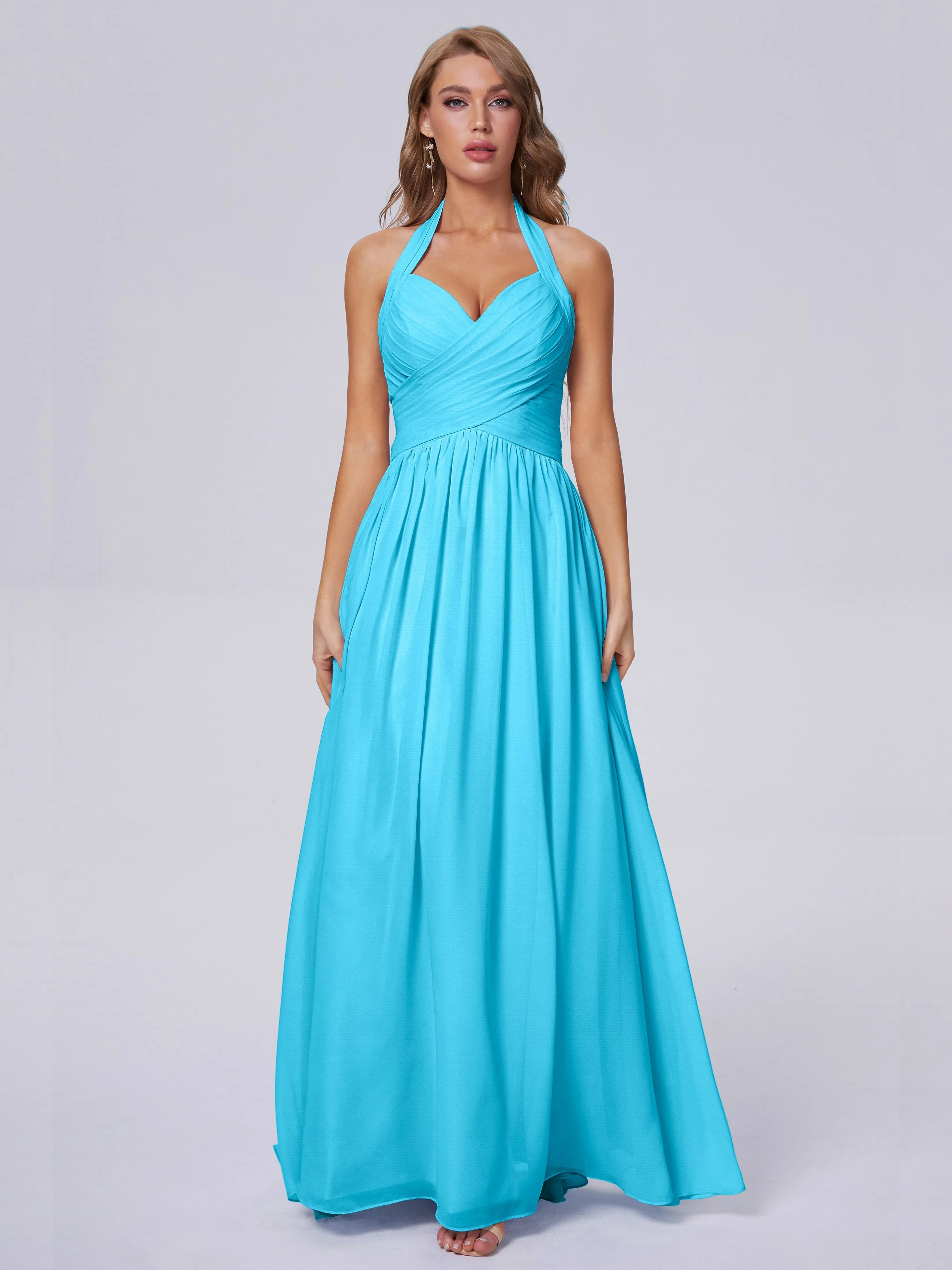 Amaya Stunning Halter Chiffon Bridesmaid Dresses