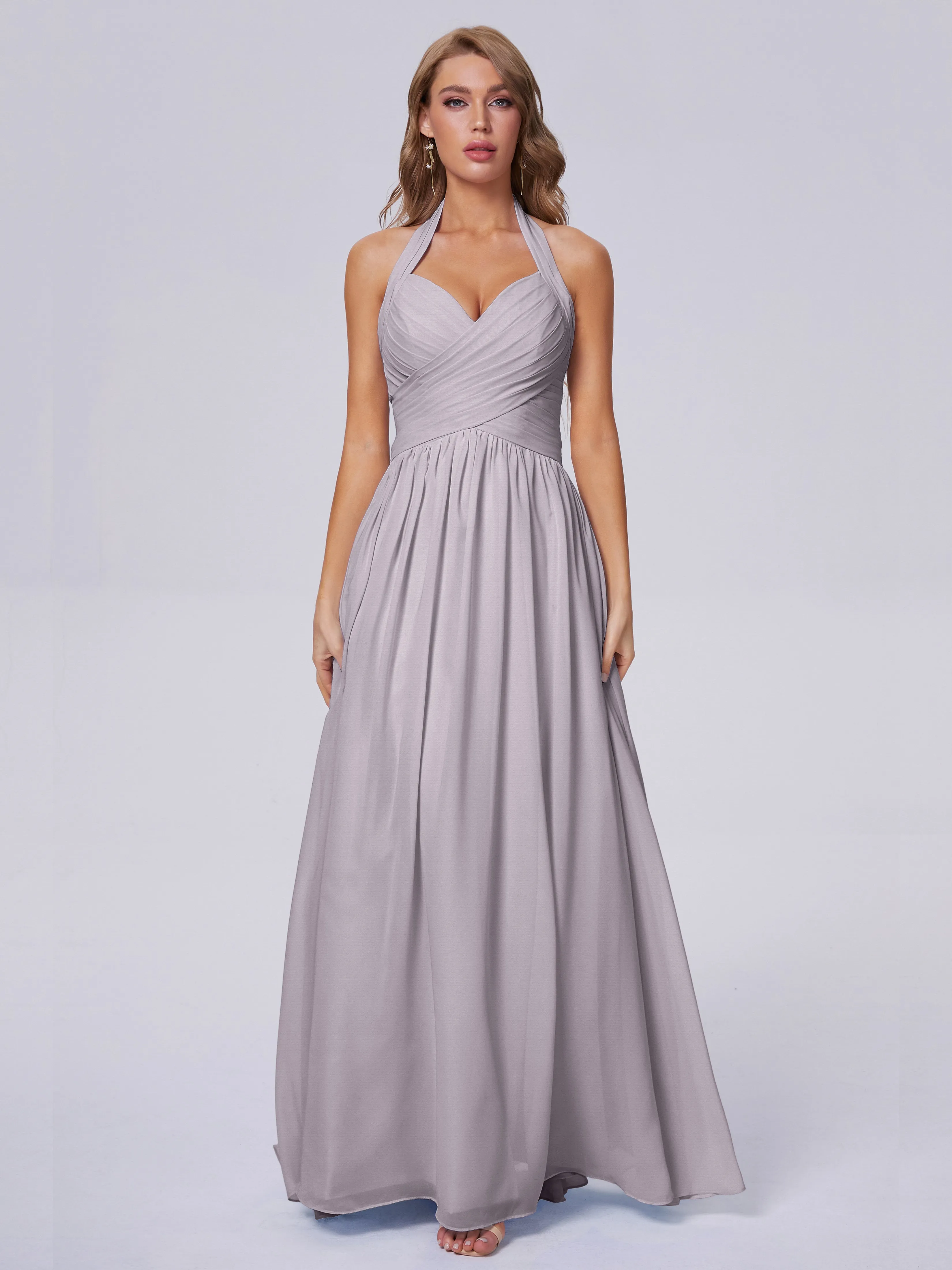 Amaya Stunning Halter Chiffon Bridesmaid Dresses