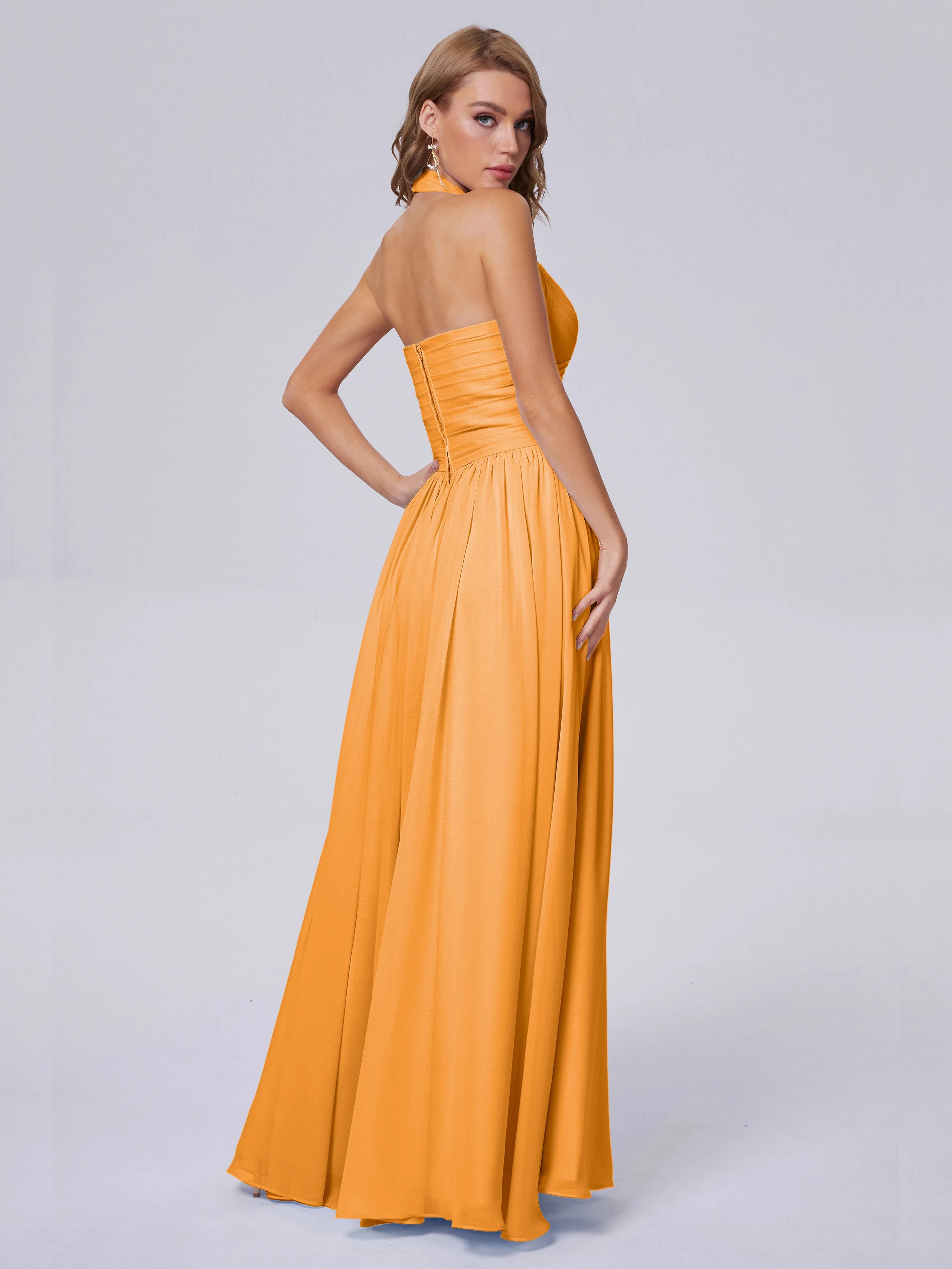 Amaya Stunning Halter Chiffon Bridesmaid Dresses