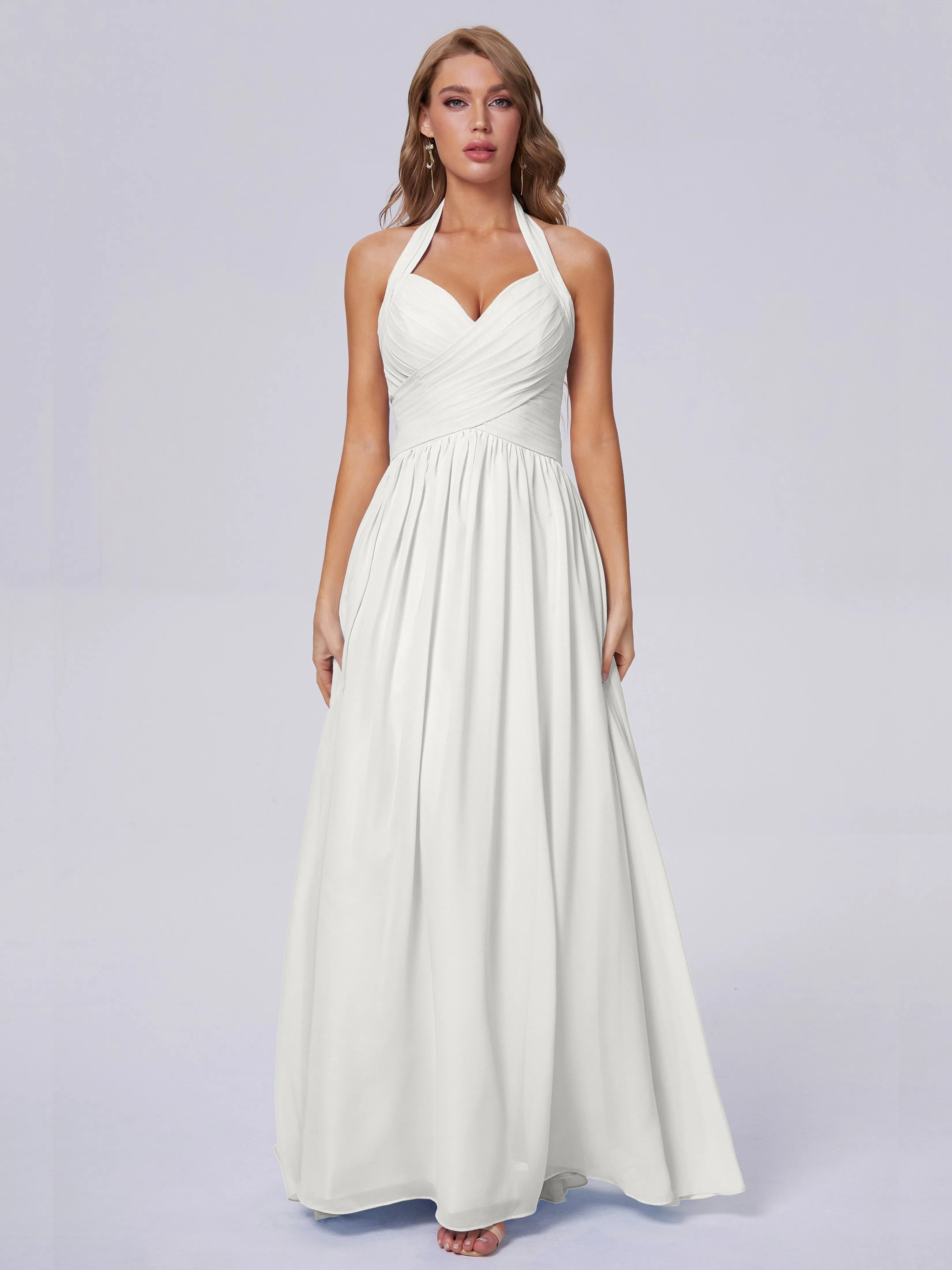 Amaya Stunning Halter Chiffon Bridesmaid Dresses