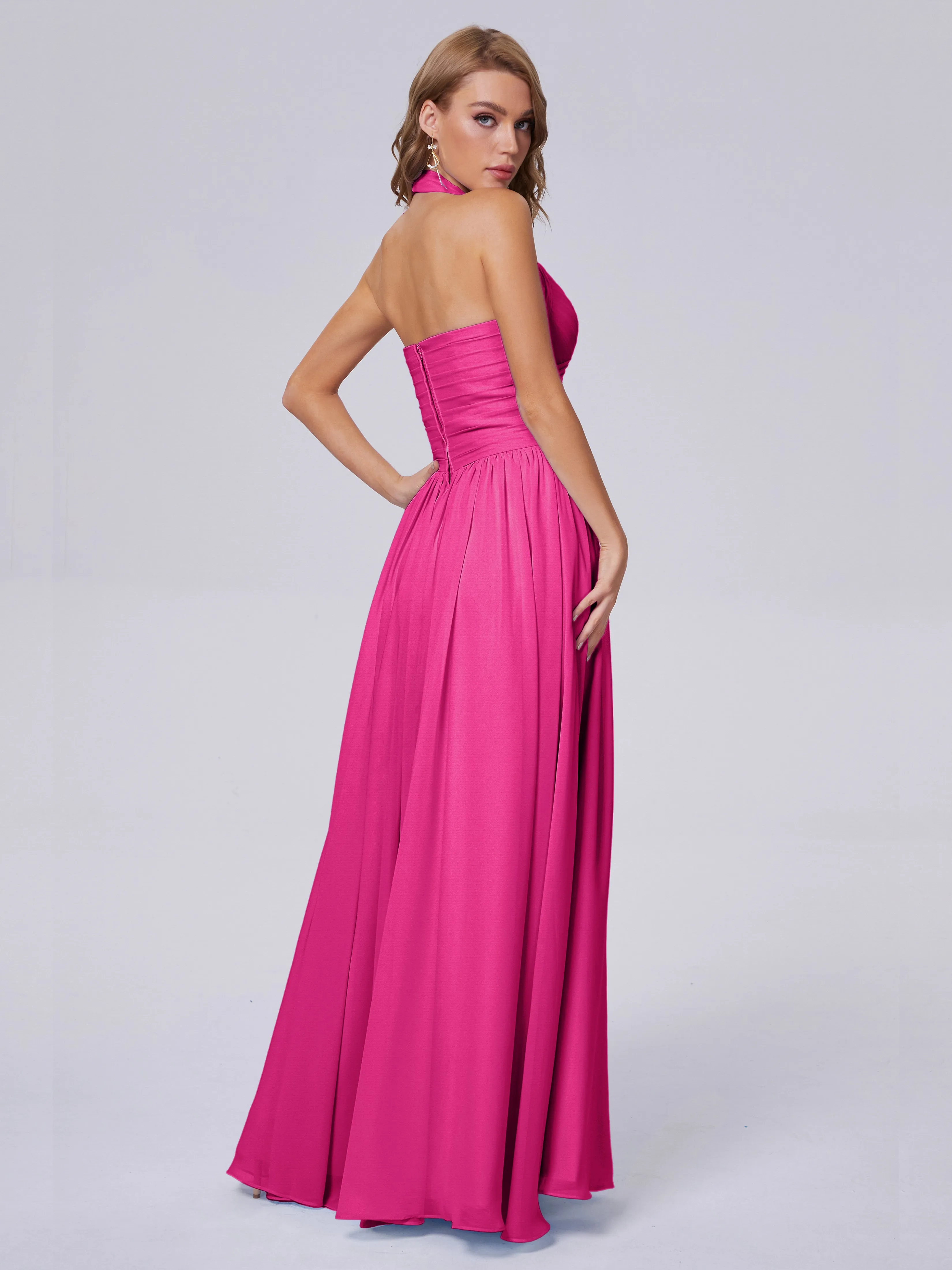 Amaya Stunning Halter Chiffon Bridesmaid Dresses