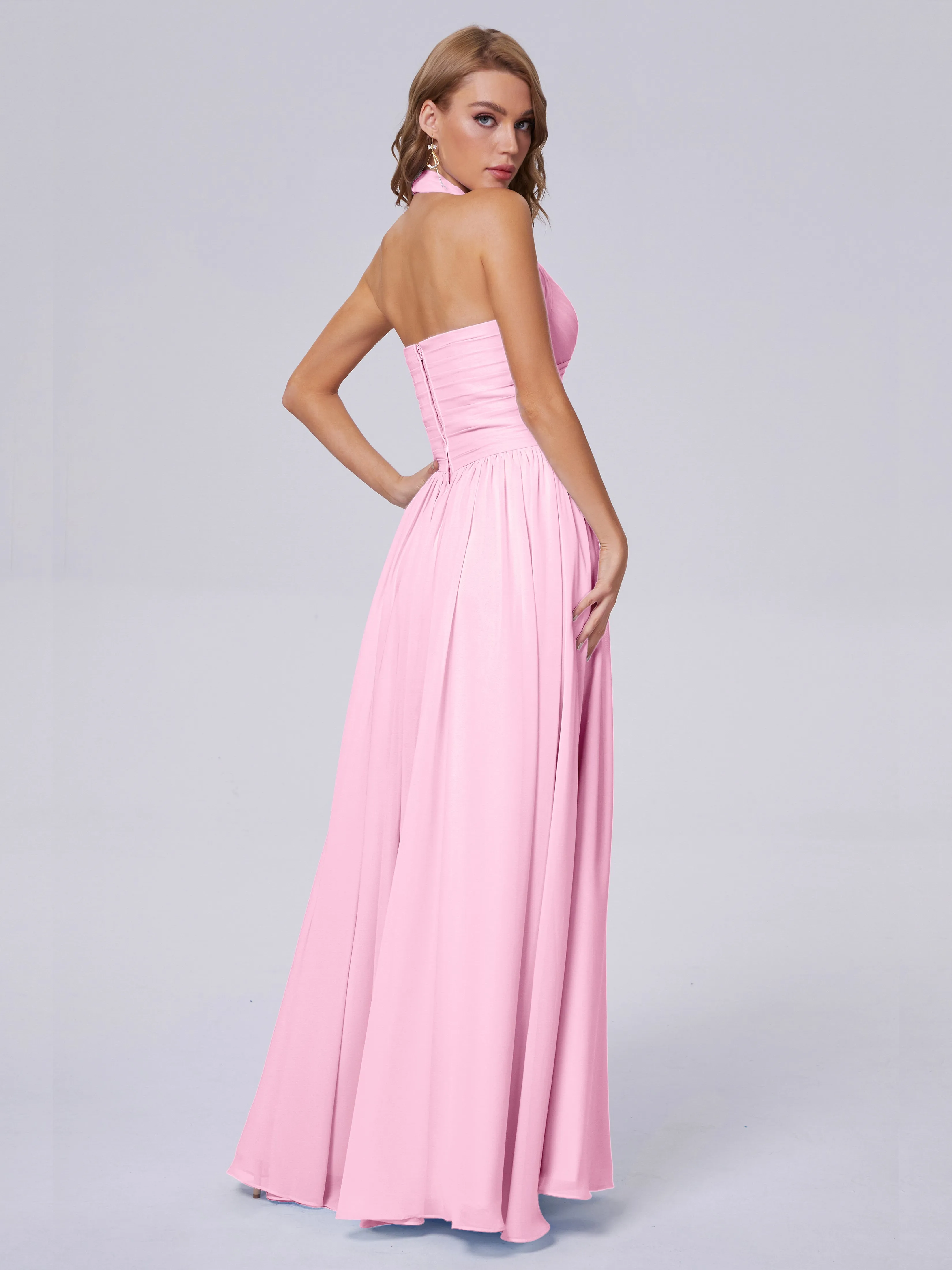 Amaya Stunning Halter Chiffon Bridesmaid Dresses