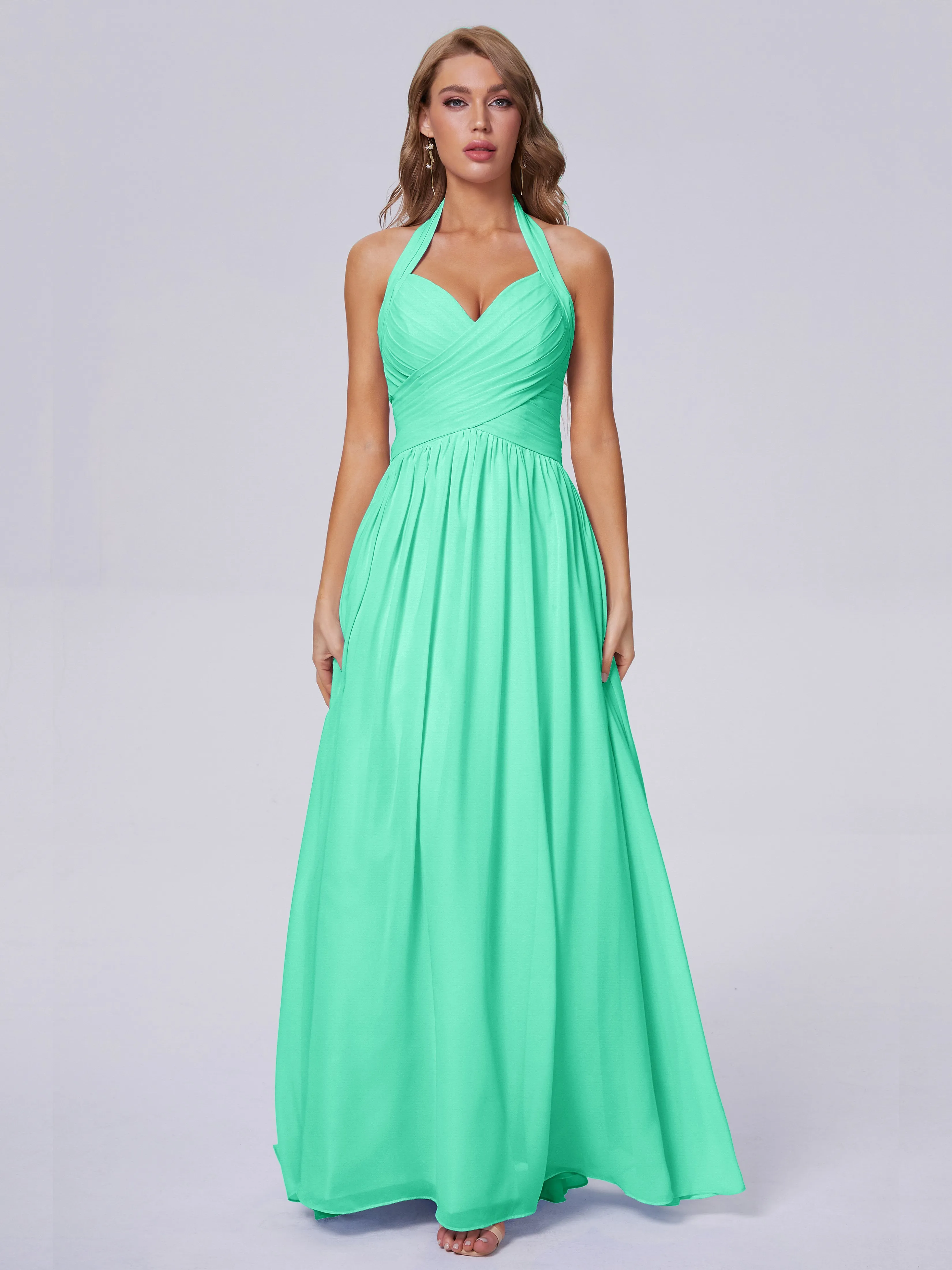 Amaya Stunning Halter Chiffon Bridesmaid Dresses