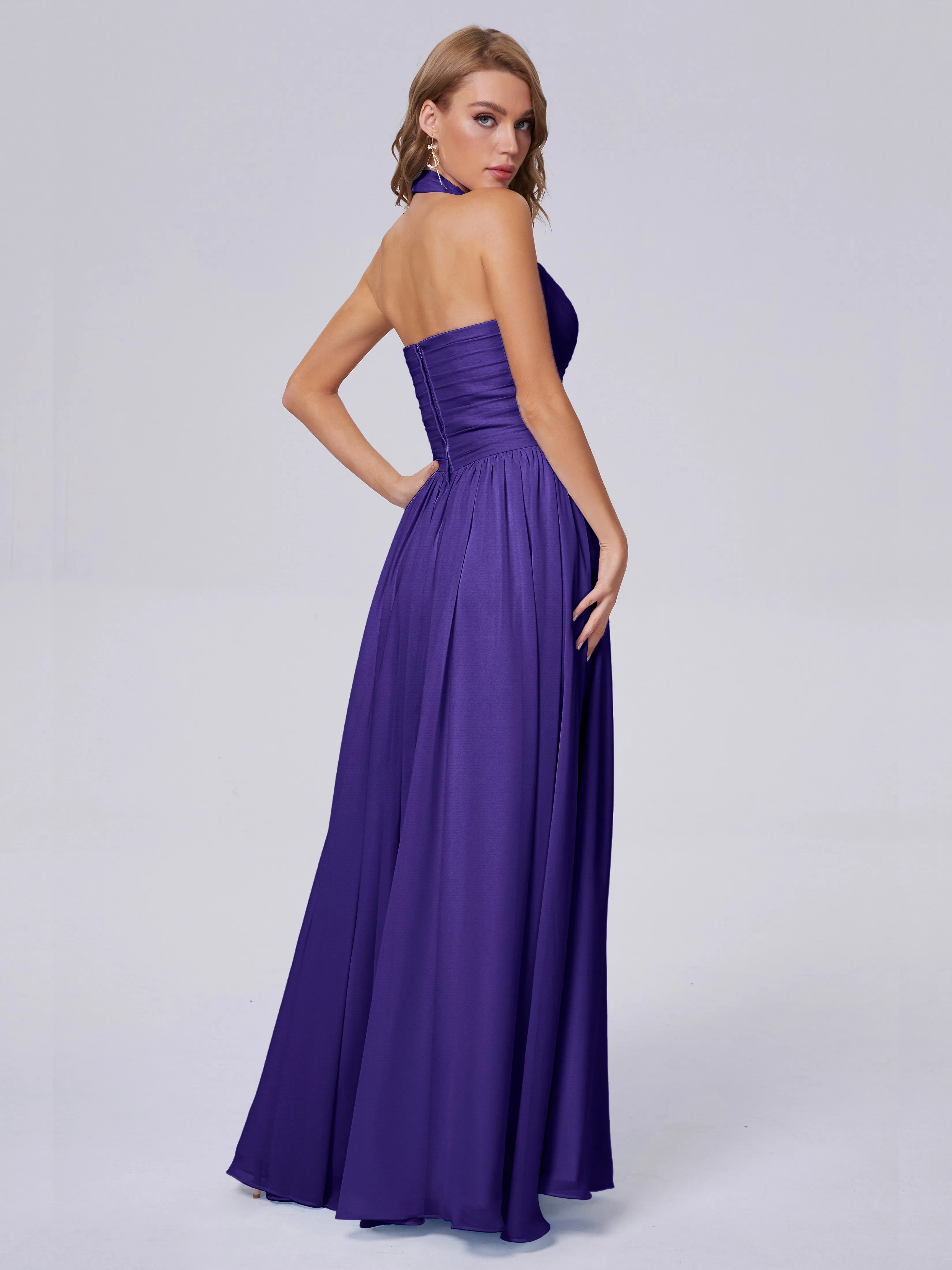 Amaya Stunning Halter Chiffon Bridesmaid Dresses