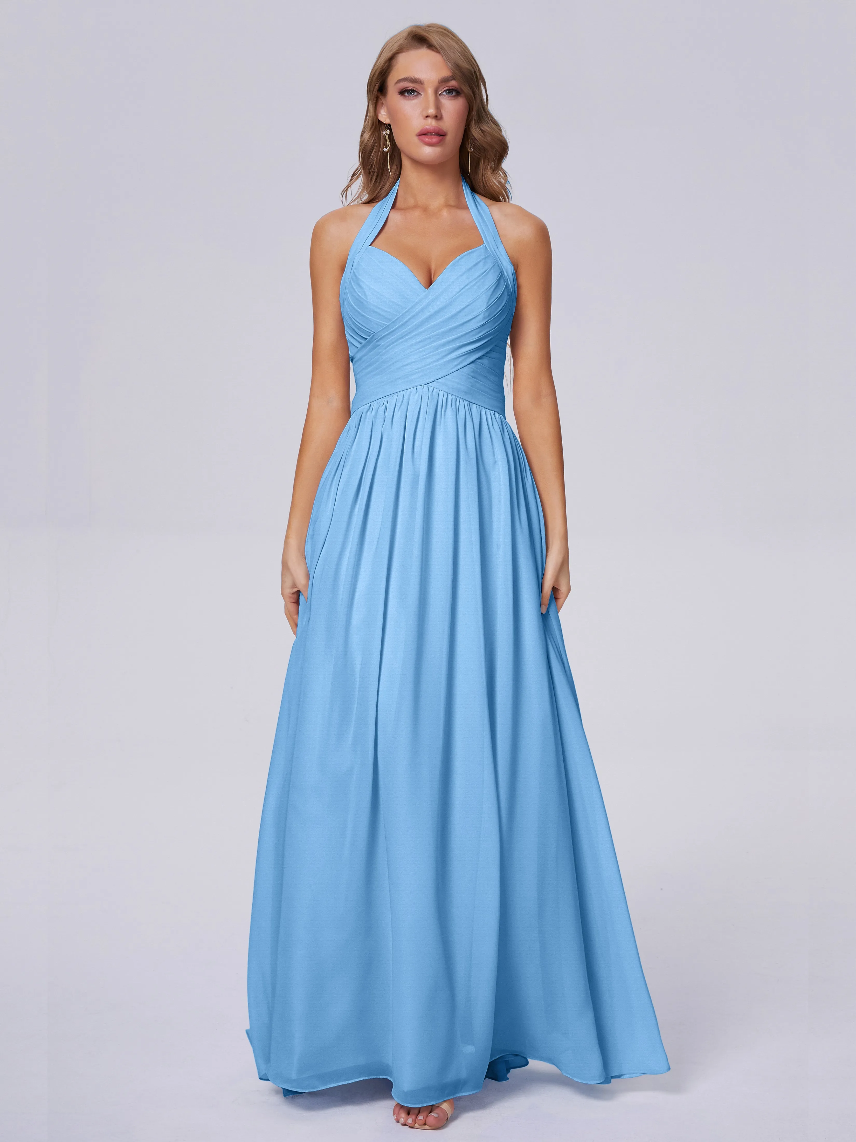 Amaya Stunning Halter Chiffon Bridesmaid Dresses