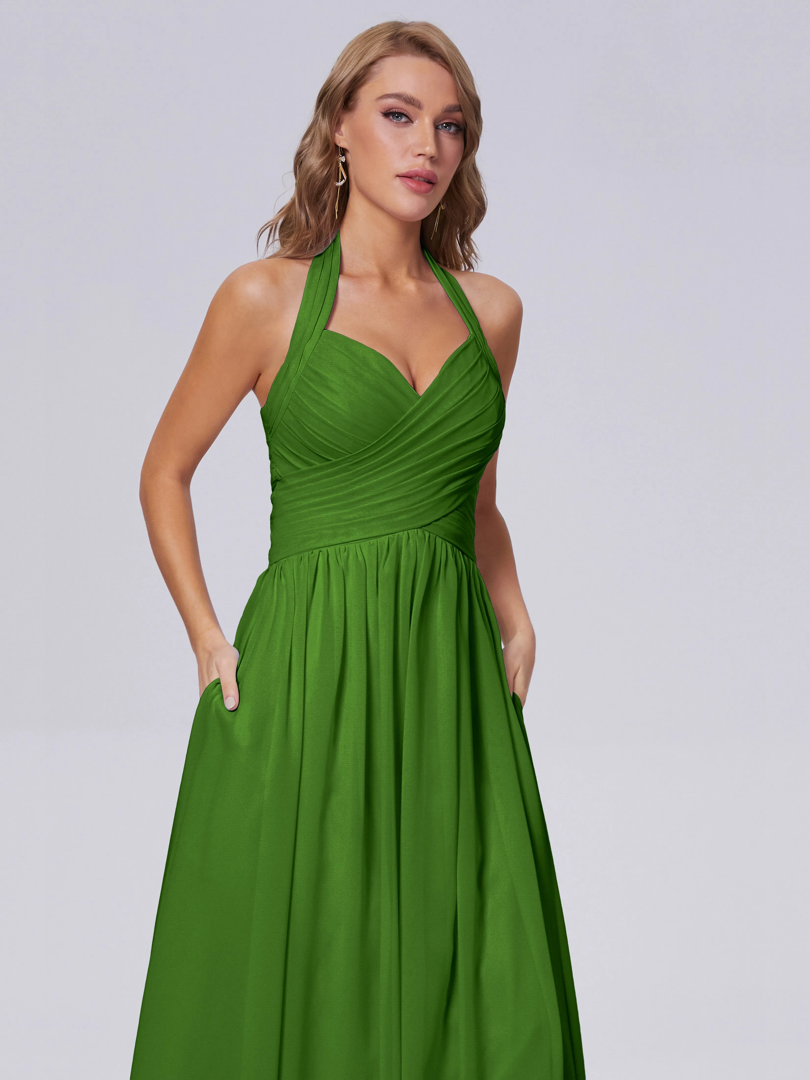 Amaya Stunning Halter Chiffon Bridesmaid Dresses