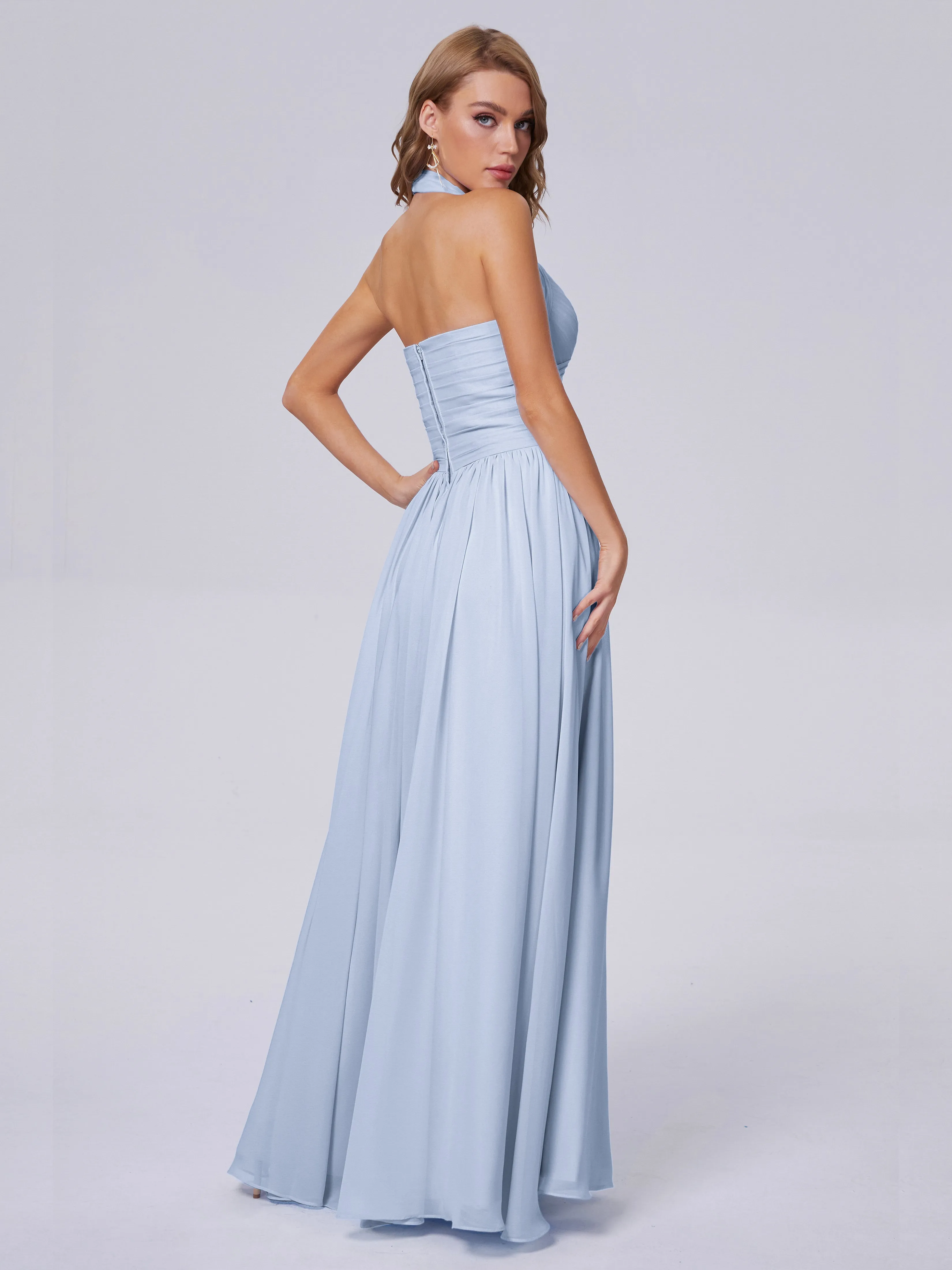 Amaya Stunning Halter Chiffon Bridesmaid Dresses