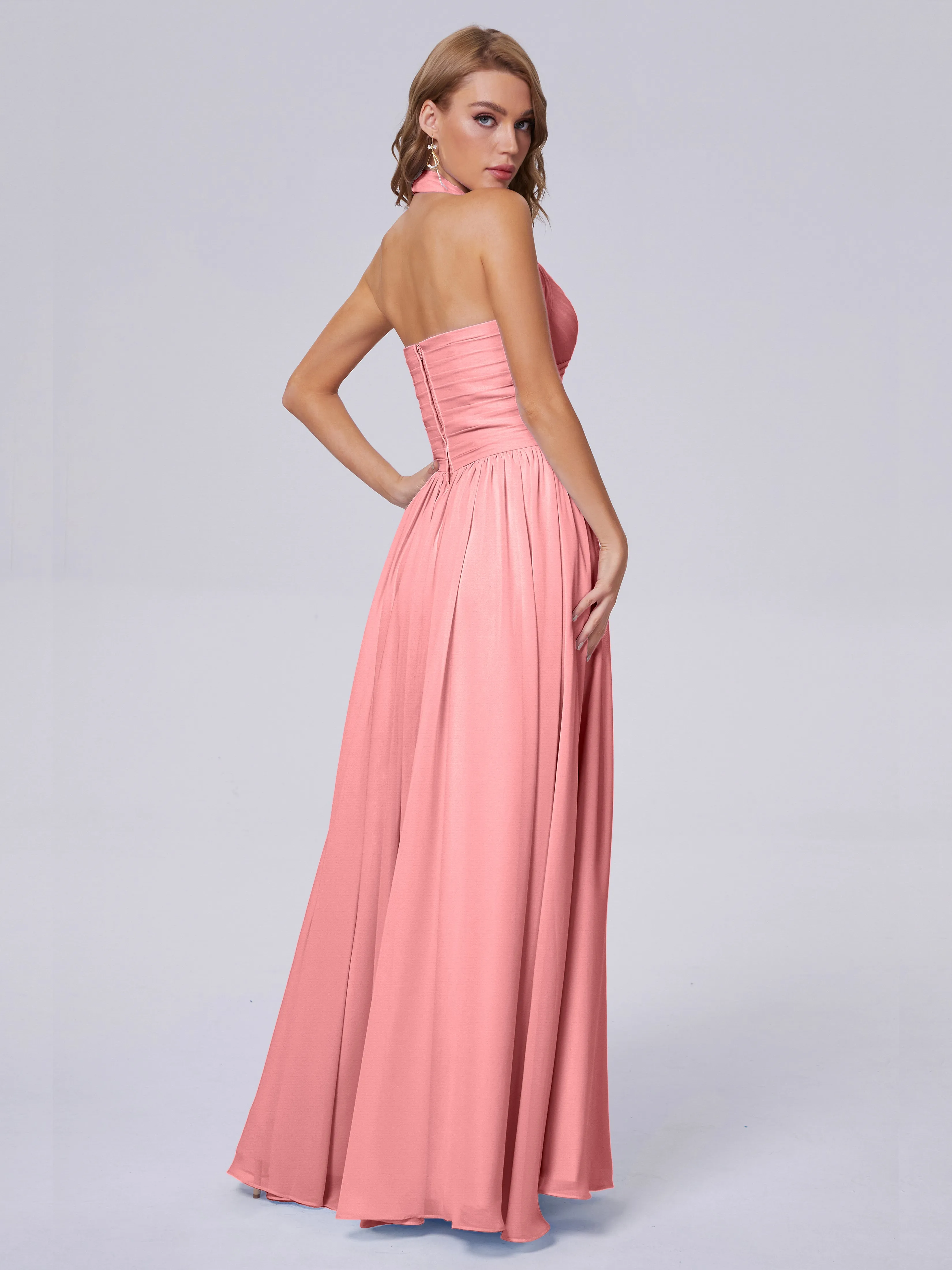 Amaya Stunning Halter Chiffon Bridesmaid Dresses