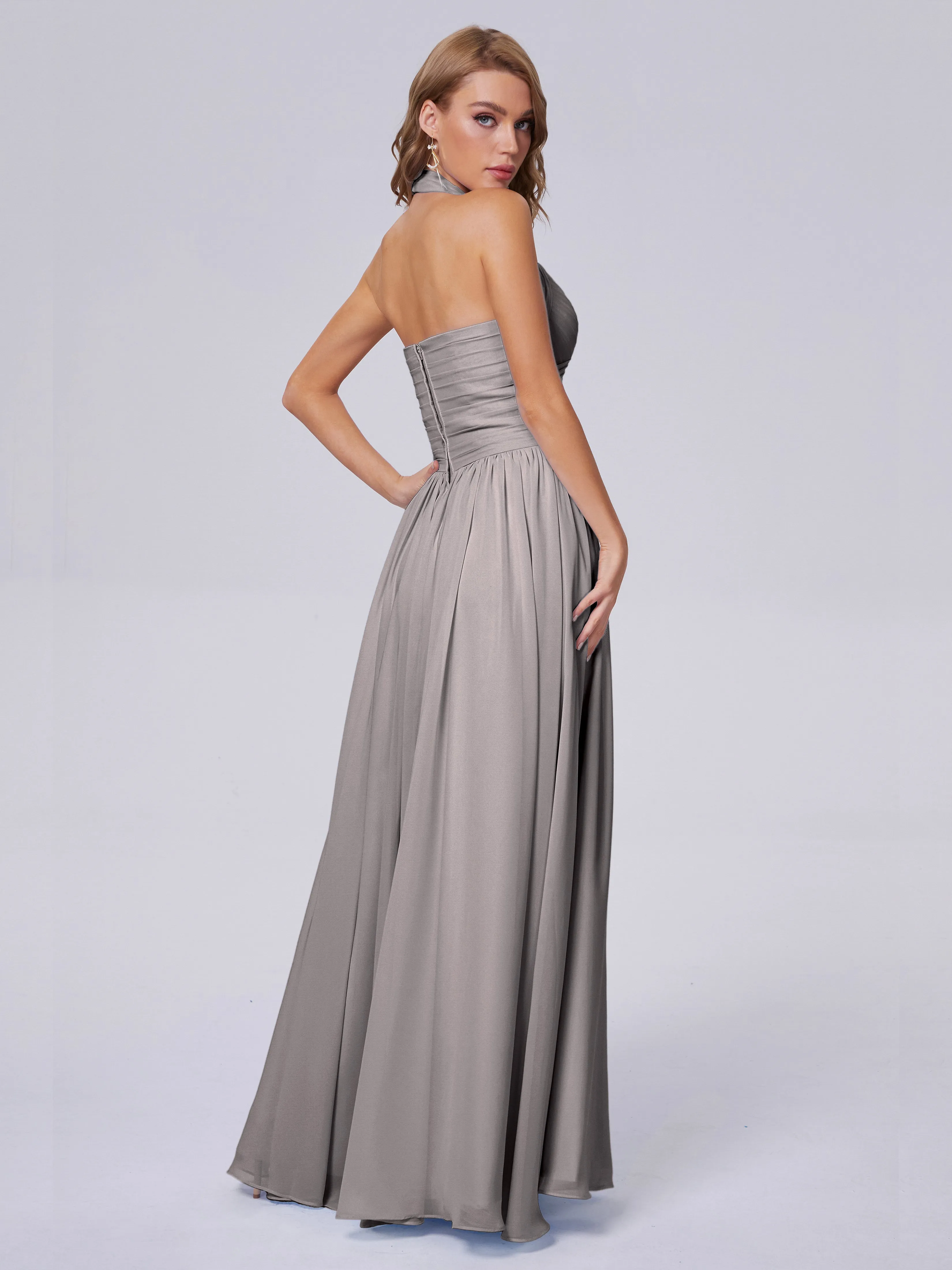 Amaya Stunning Halter Chiffon Bridesmaid Dresses