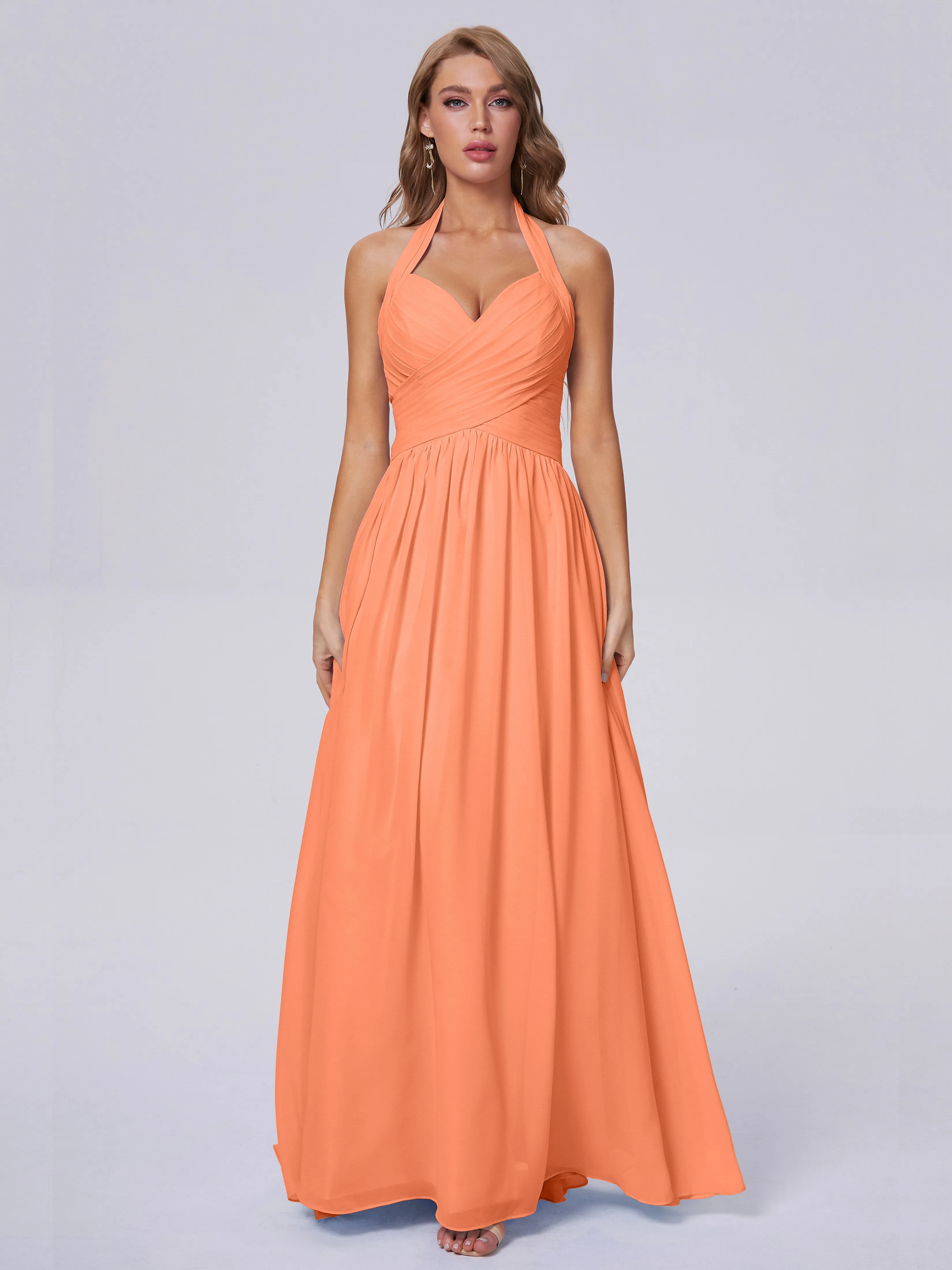 Amaya Stunning Halter Chiffon Bridesmaid Dresses