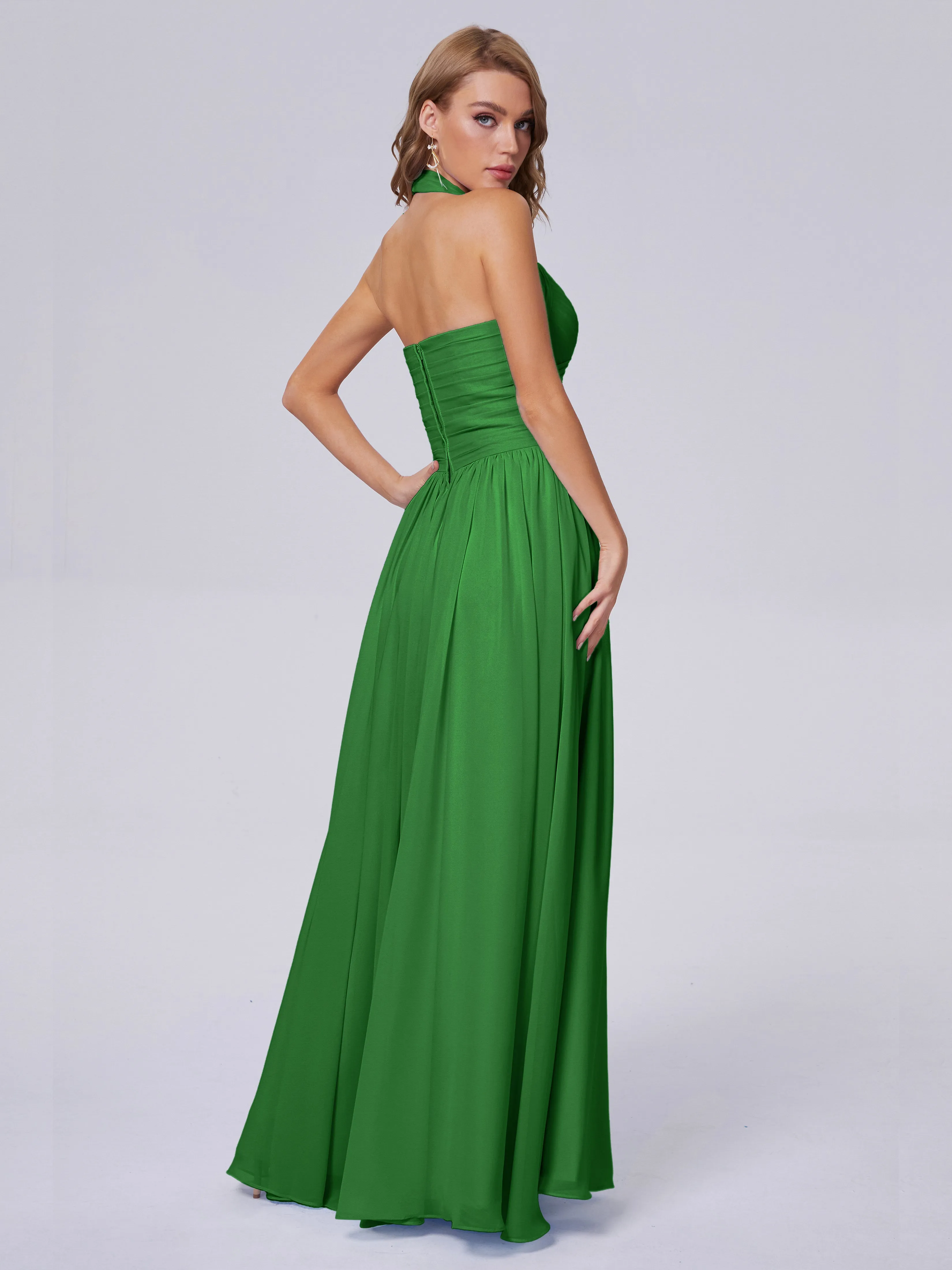 Amaya Stunning Halter Chiffon Bridesmaid Dresses