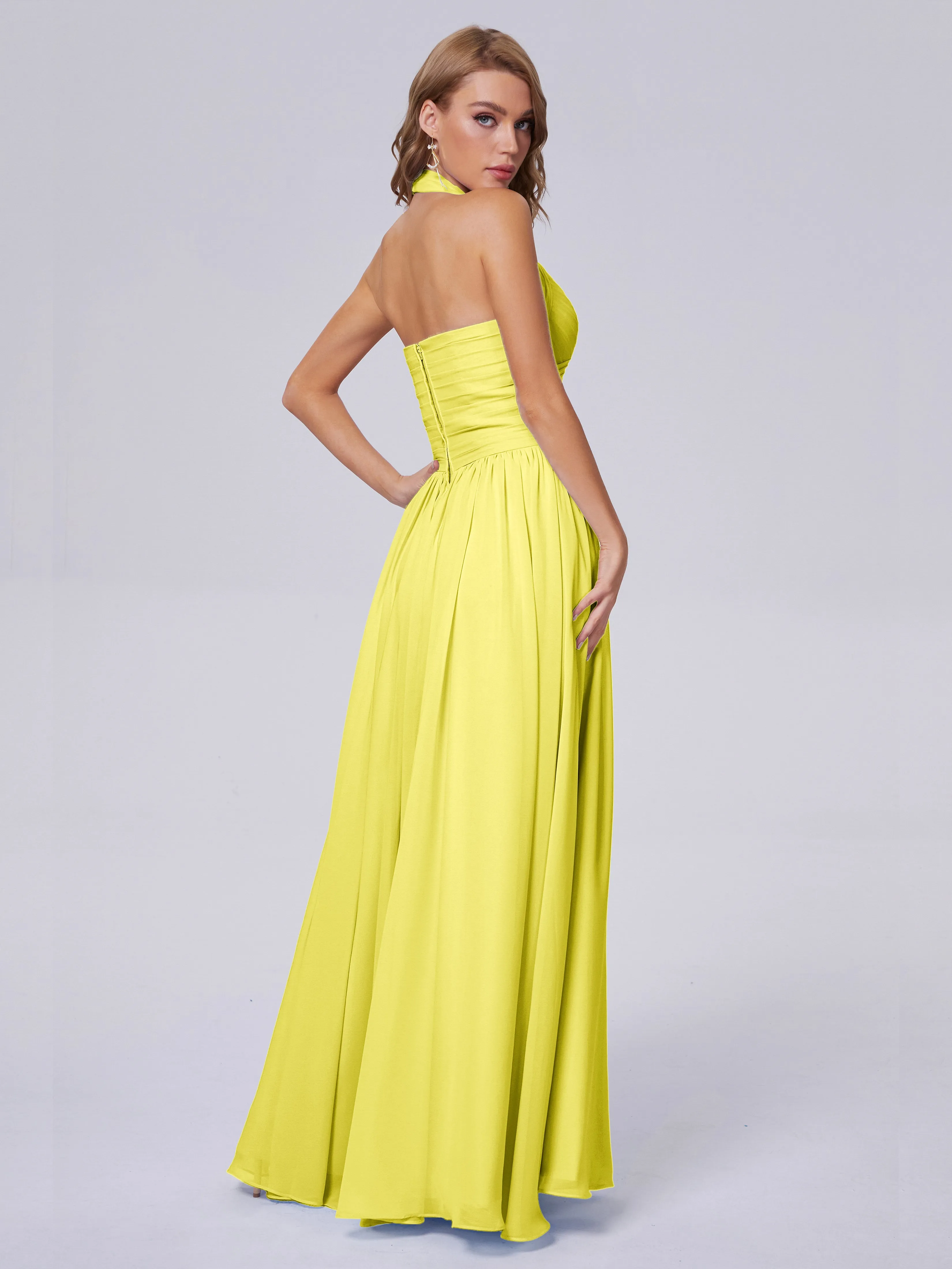 Amaya Stunning Halter Chiffon Bridesmaid Dresses