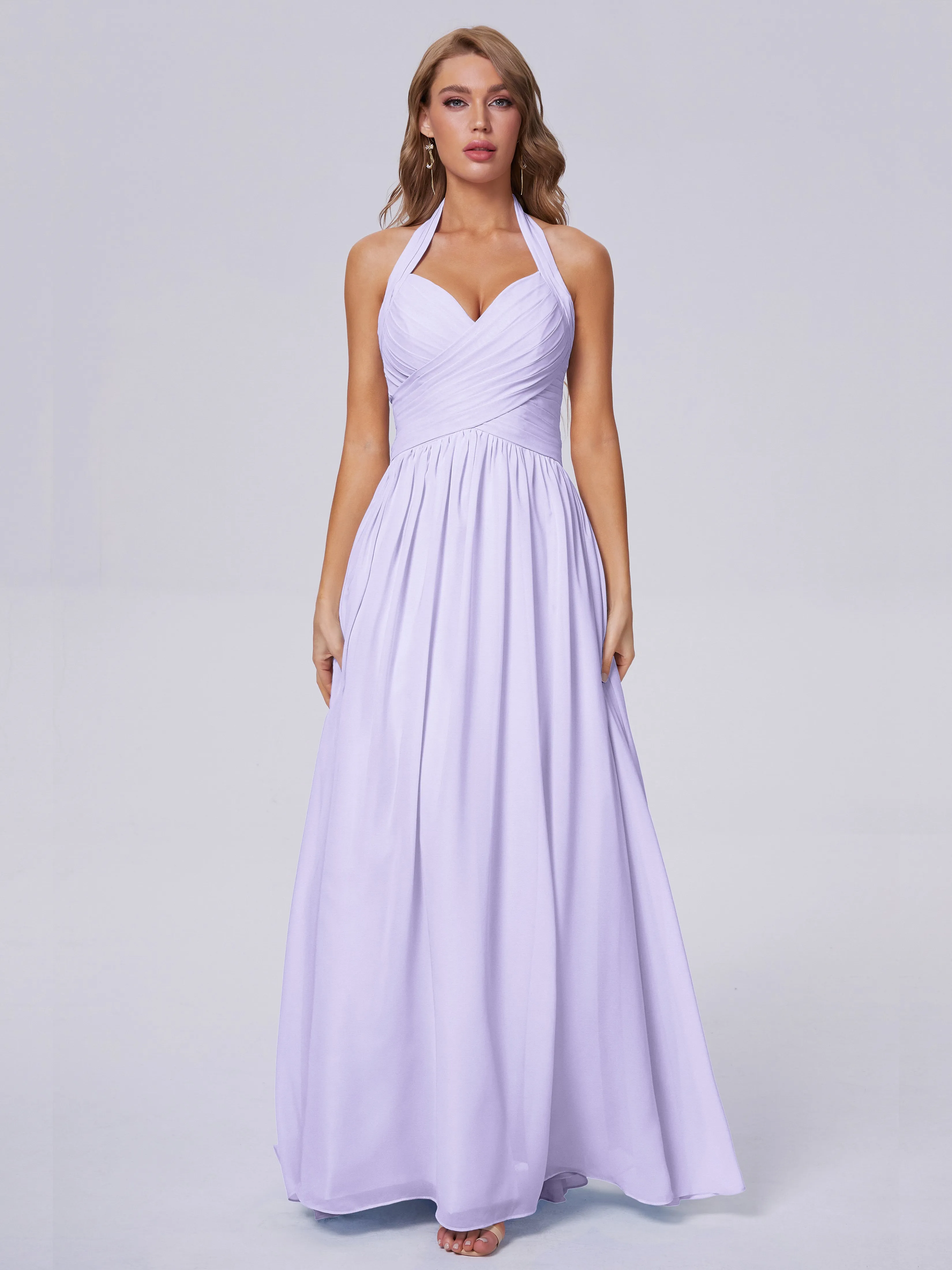 Amaya Stunning Halter Chiffon Bridesmaid Dresses