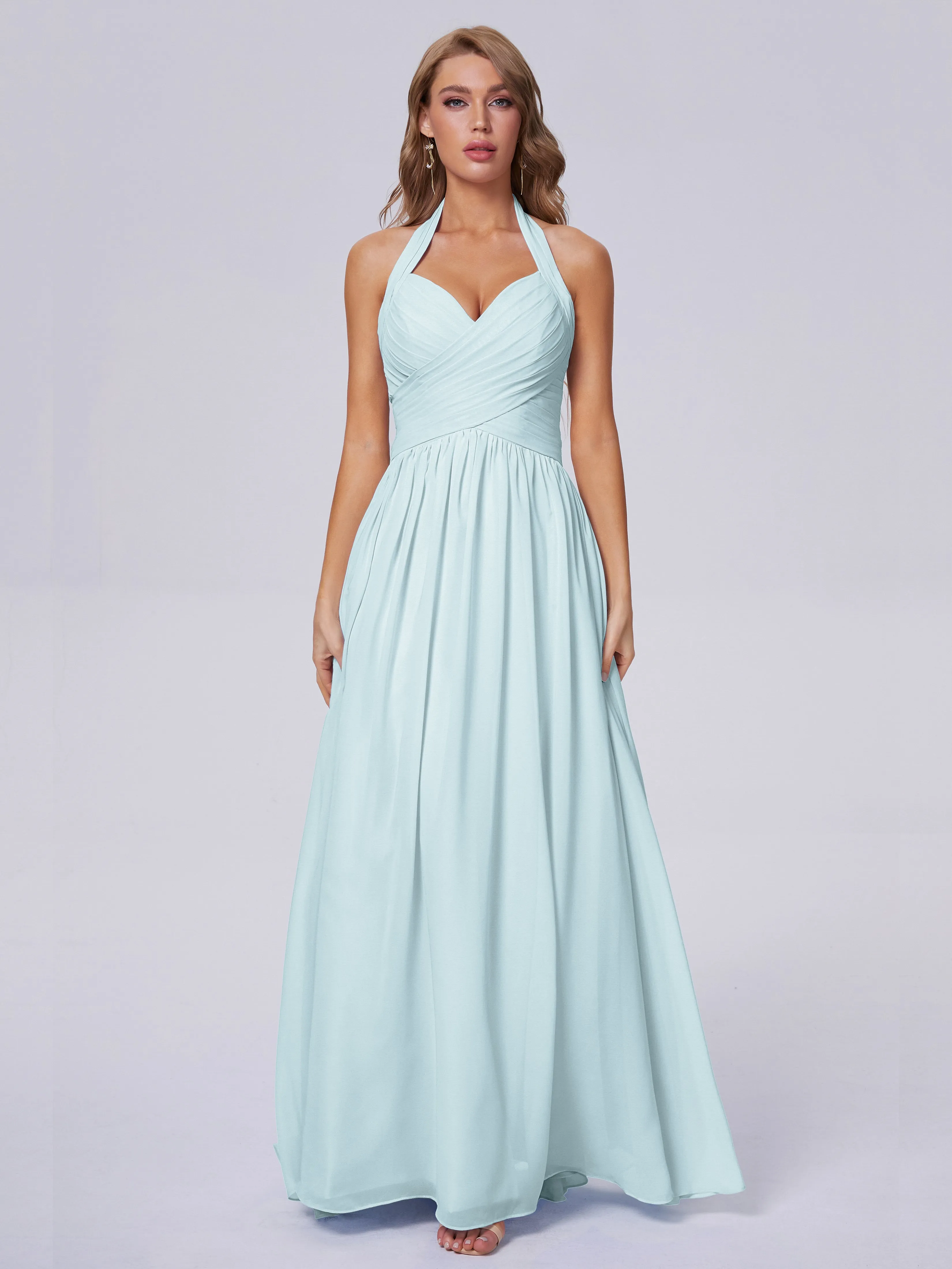 Amaya Stunning Halter Chiffon Bridesmaid Dresses