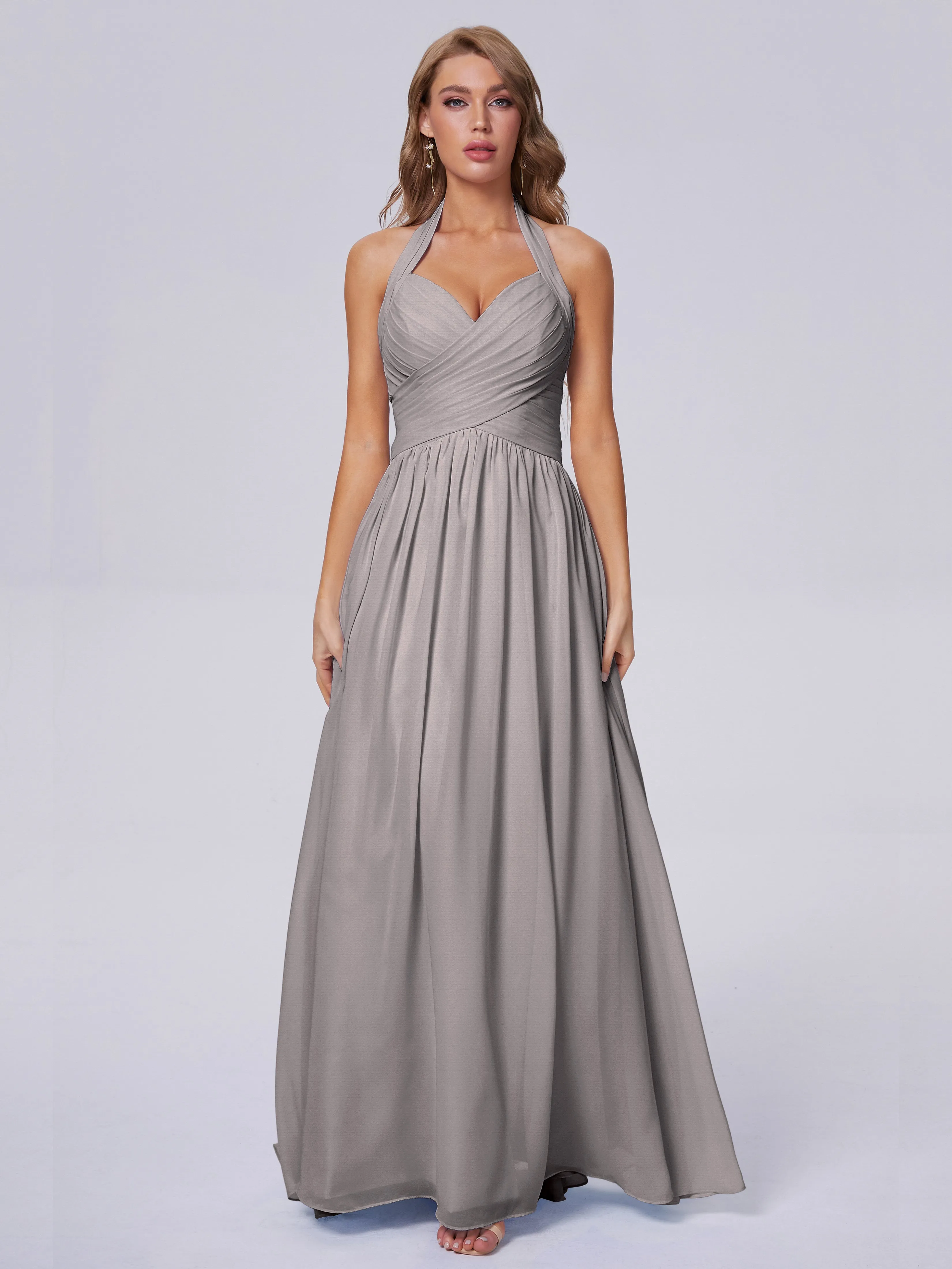Amaya Stunning Halter Chiffon Bridesmaid Dresses