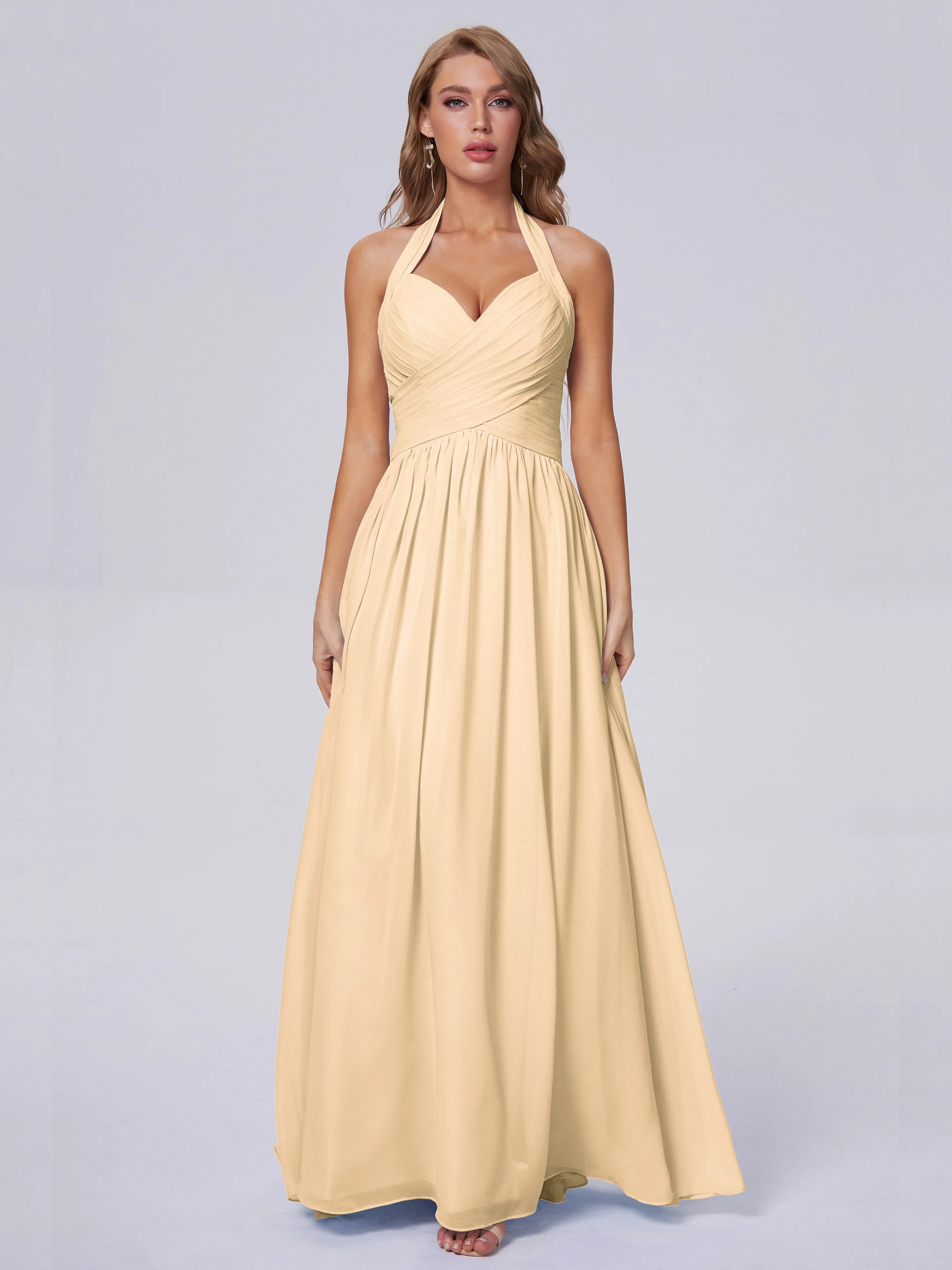 Amaya Stunning Halter Chiffon Bridesmaid Dresses