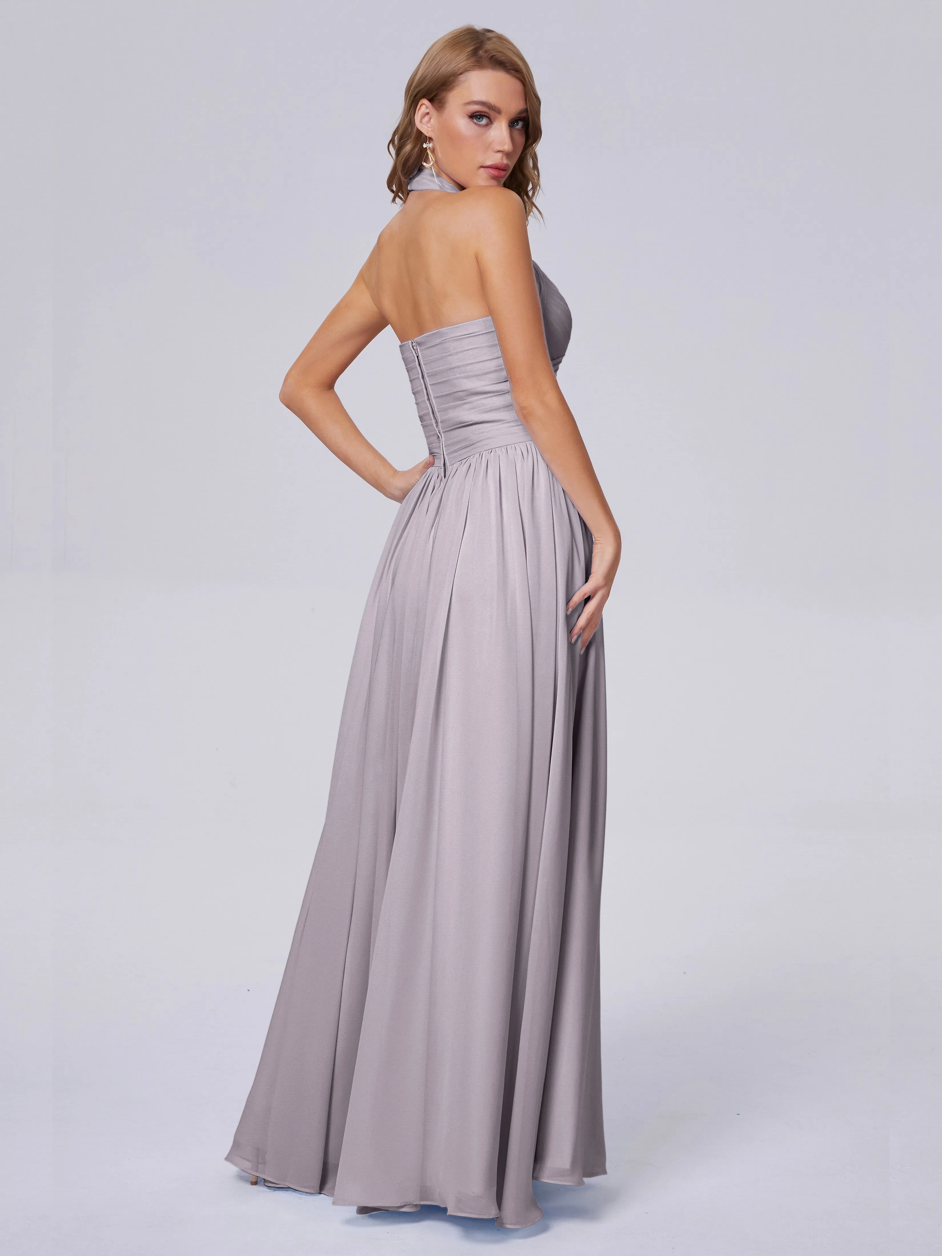 Amaya Stunning Halter Chiffon Bridesmaid Dresses