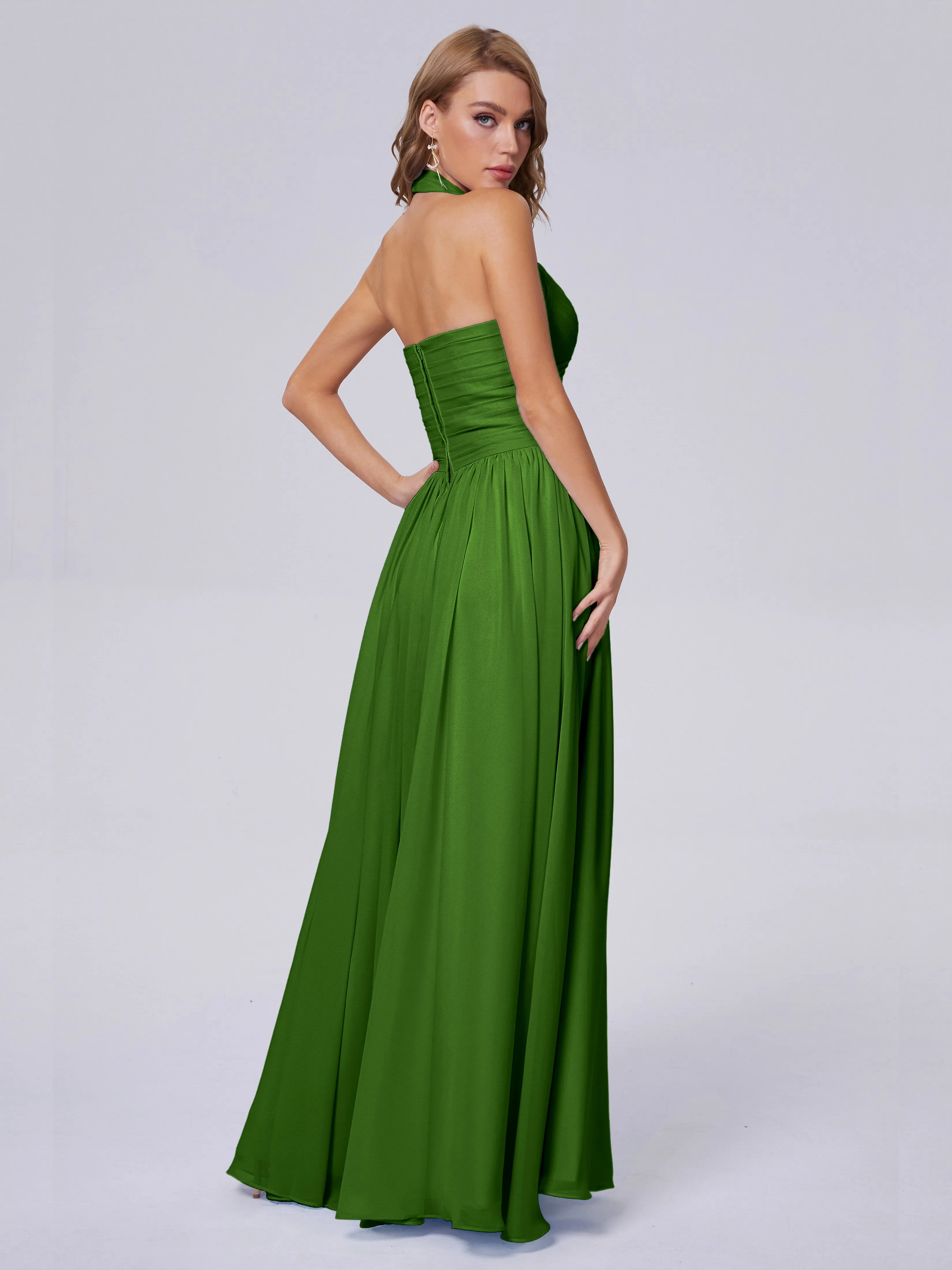 Amaya Stunning Halter Chiffon Bridesmaid Dresses